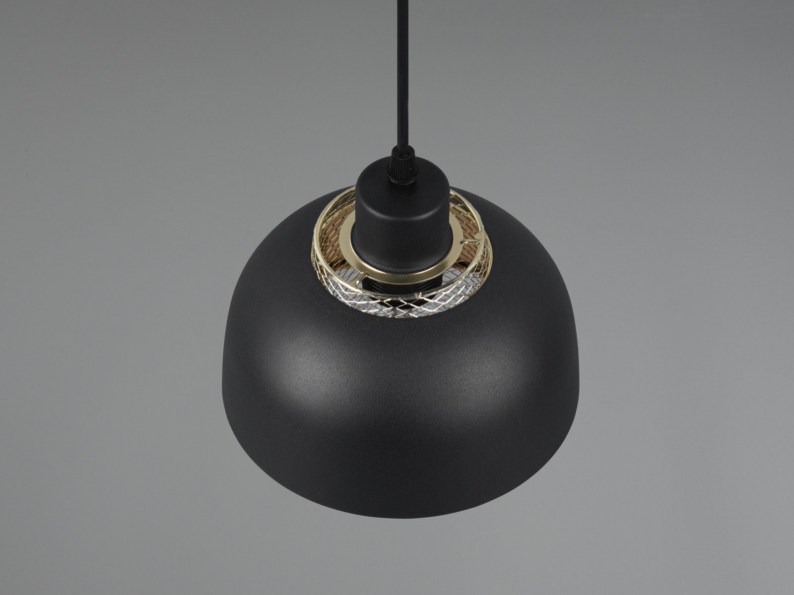 Schwarz LED wechselbar, meineWunschleuchte warmweiß, Gold, Esstischlampe über Kücheninsel einflammig Designer Dimmfunktion, Pendelleuchte, 18cm LED