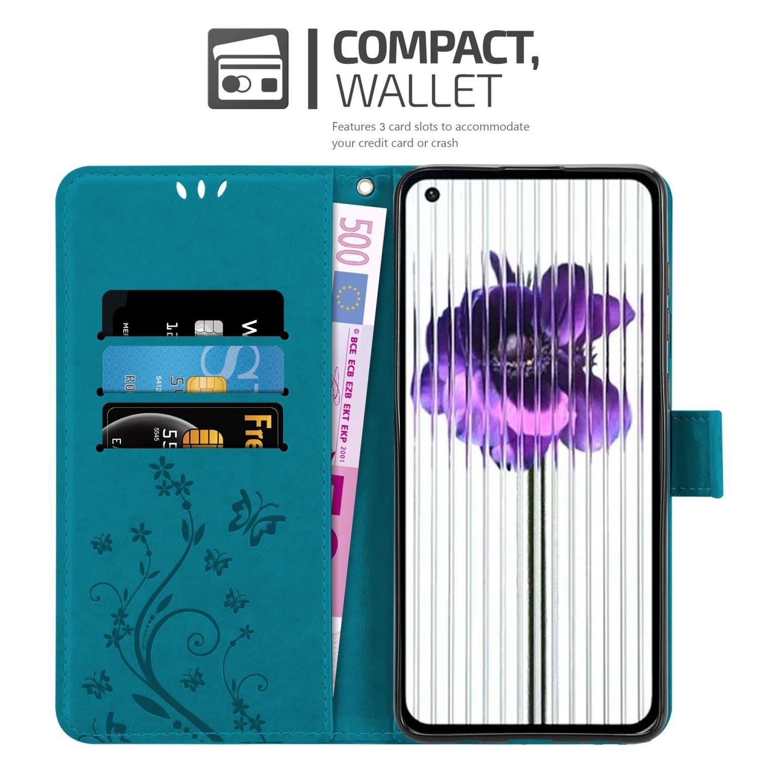 Cadorabo Handyhülle für Nothing Phone (1) Hülle Nothing Phone (1), Hülle Schutzhülle Blumen Flower mit Standfunktion Kartenfach Magnet