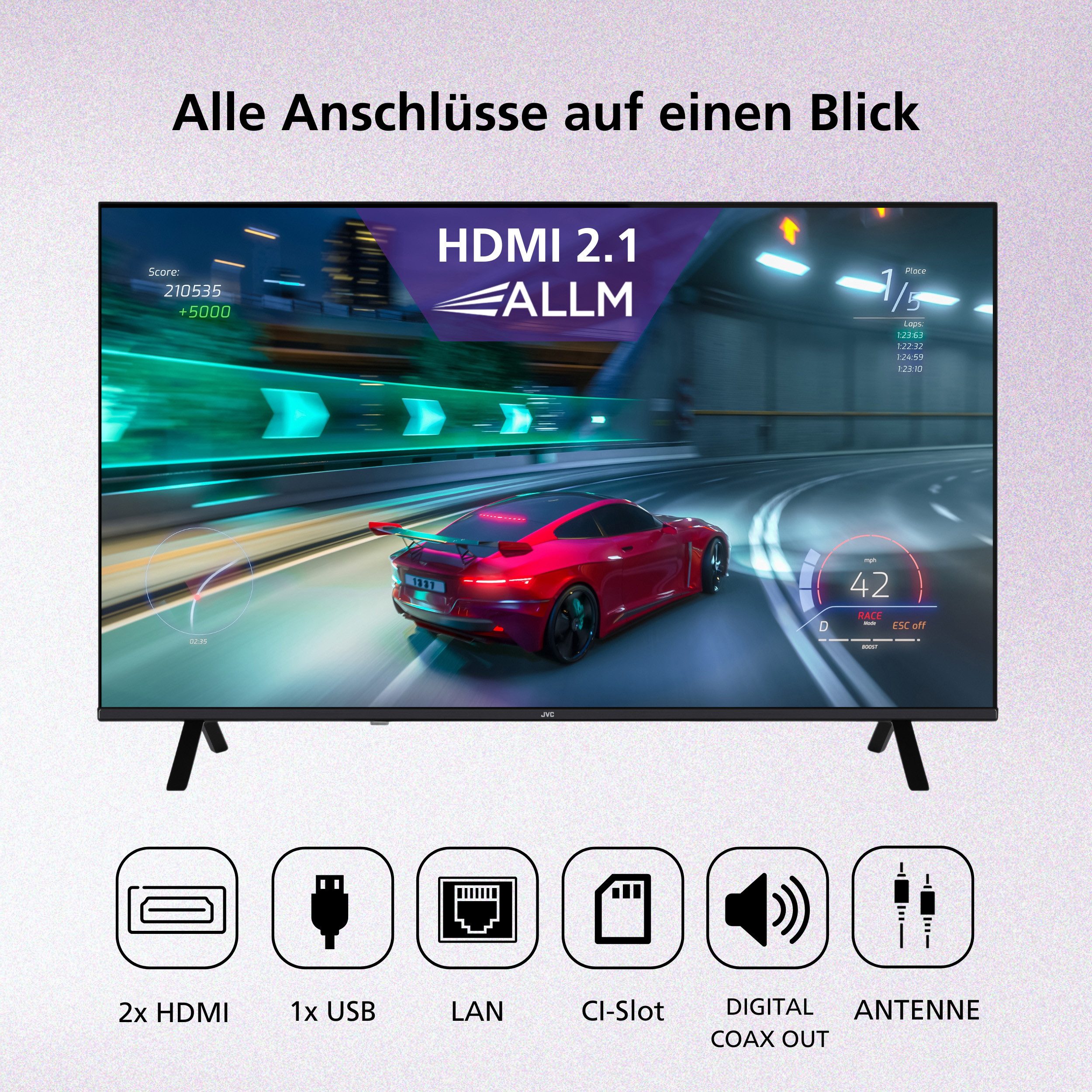 JVC LT-65VUQ3655 QLED-Fernseher (164 cm/65 Zoll, 4K Ultra HD, Smart TV powered by TiVo, Smart TV by TiVo, Dolby Vision HDR, Dolby Atmos, Triple-Tuner) – Bild 4 von 5