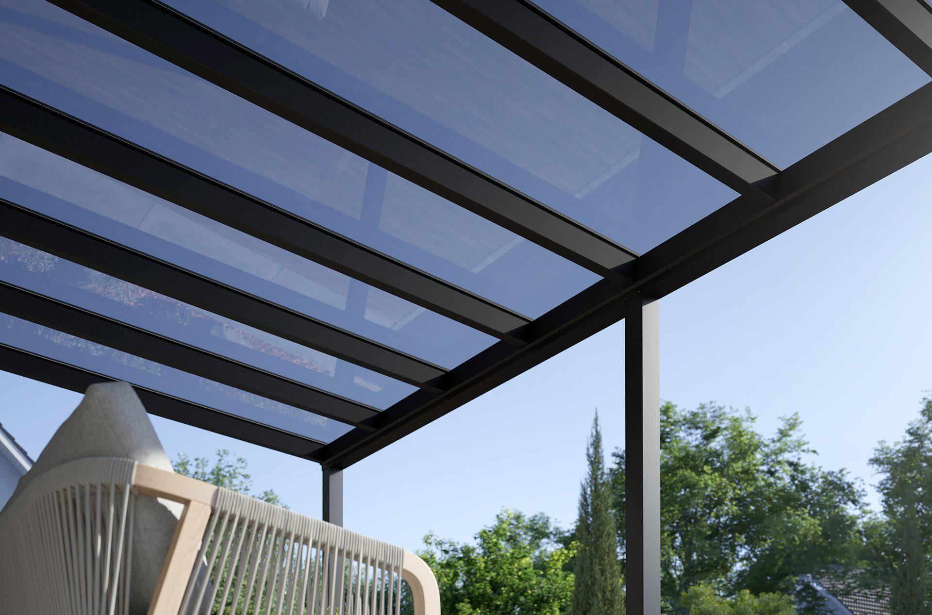 Terrassendach REXOpremium – hochwertiges Aluminium Terrassendach 5m x 2,5m