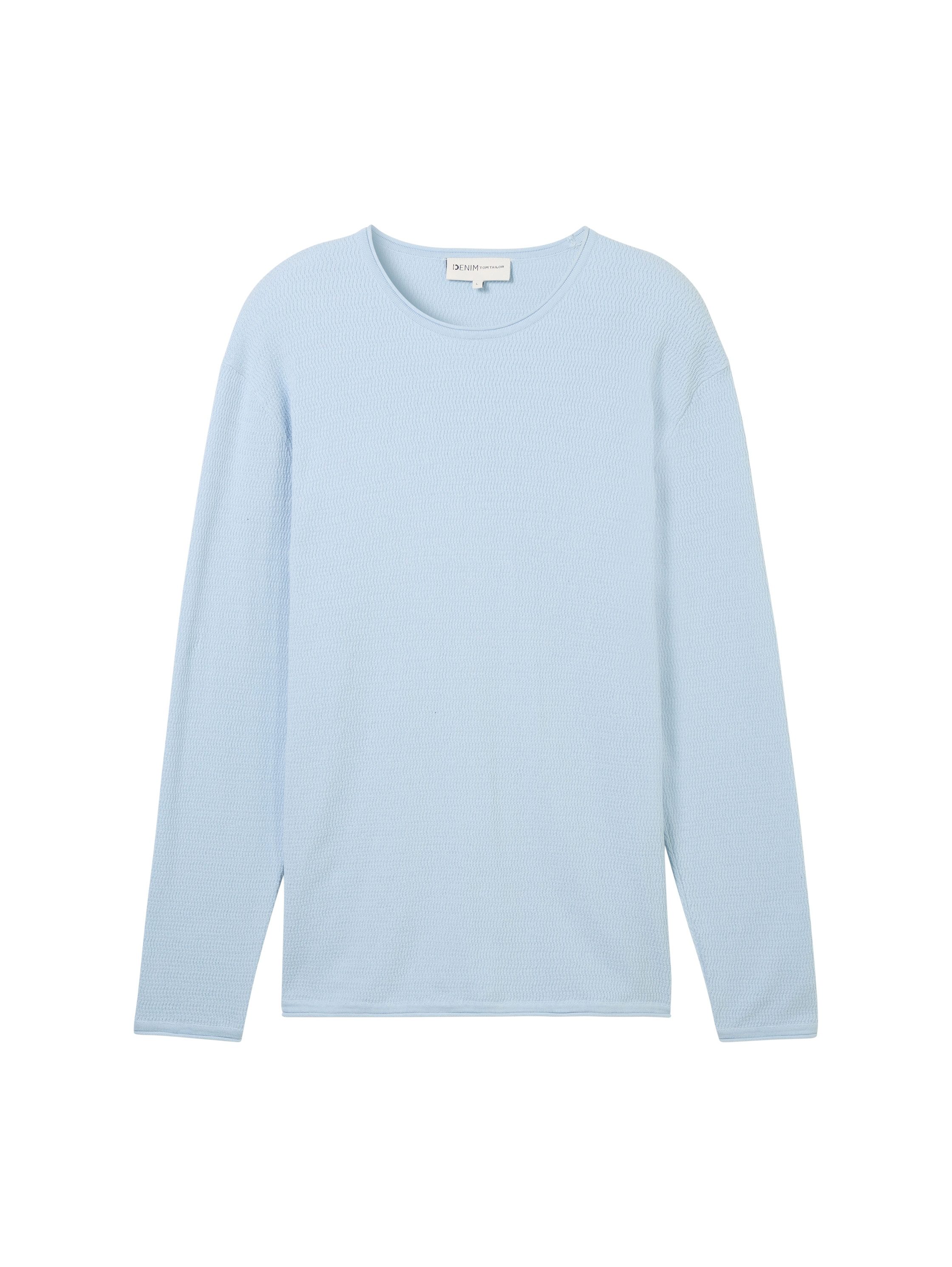 TOM TAILOR Denim Rundhalspullover mit Struktur