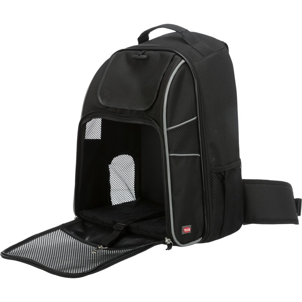 TRIXIE Tiertransporttasche Rucksack William - schwarz - 33 × 43 × 23 cm
