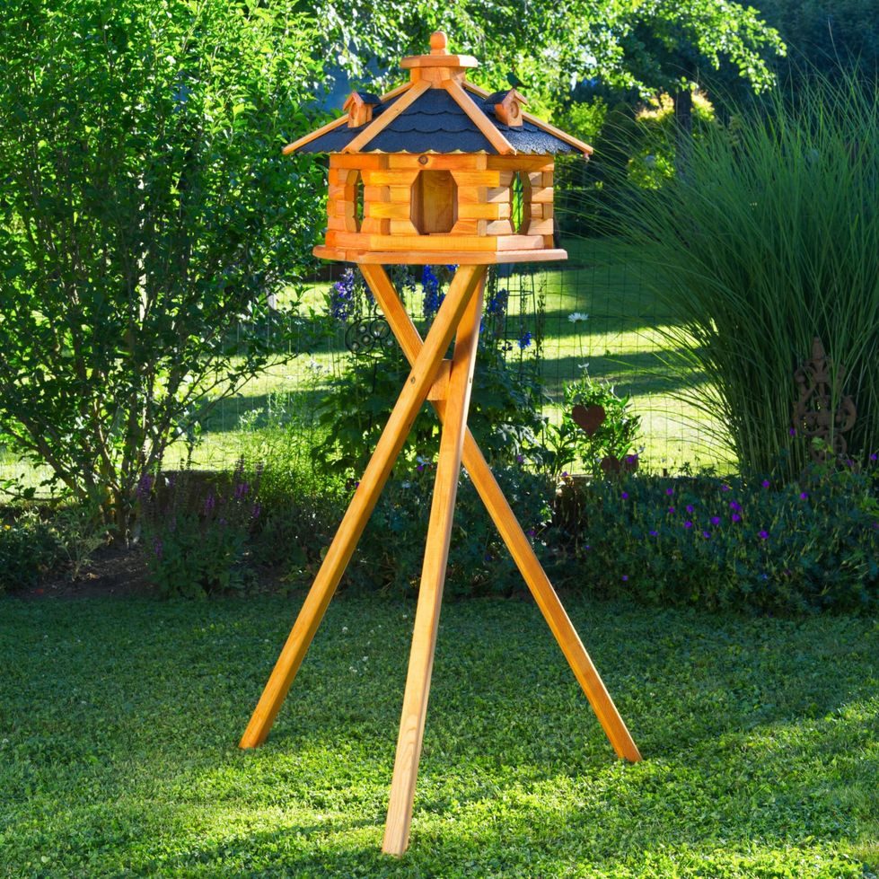 DSH DEKO SHOP HANNUSCH Vogelhaus V 16 L-XXL wahlweise mit Ständer, Solarbeleuchtung in versch. Farben