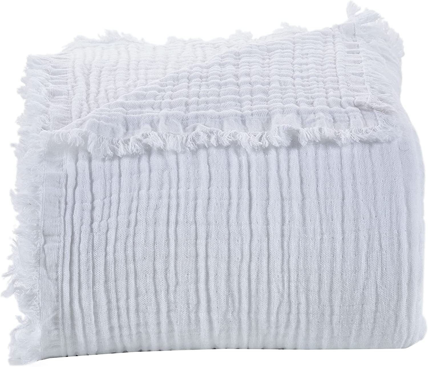 Tagesdecke BOHORIA® Premium Pearl Musselin 200x250cm, „Pure“ Baumwolle, Tagesdecke 100% BOHORIA