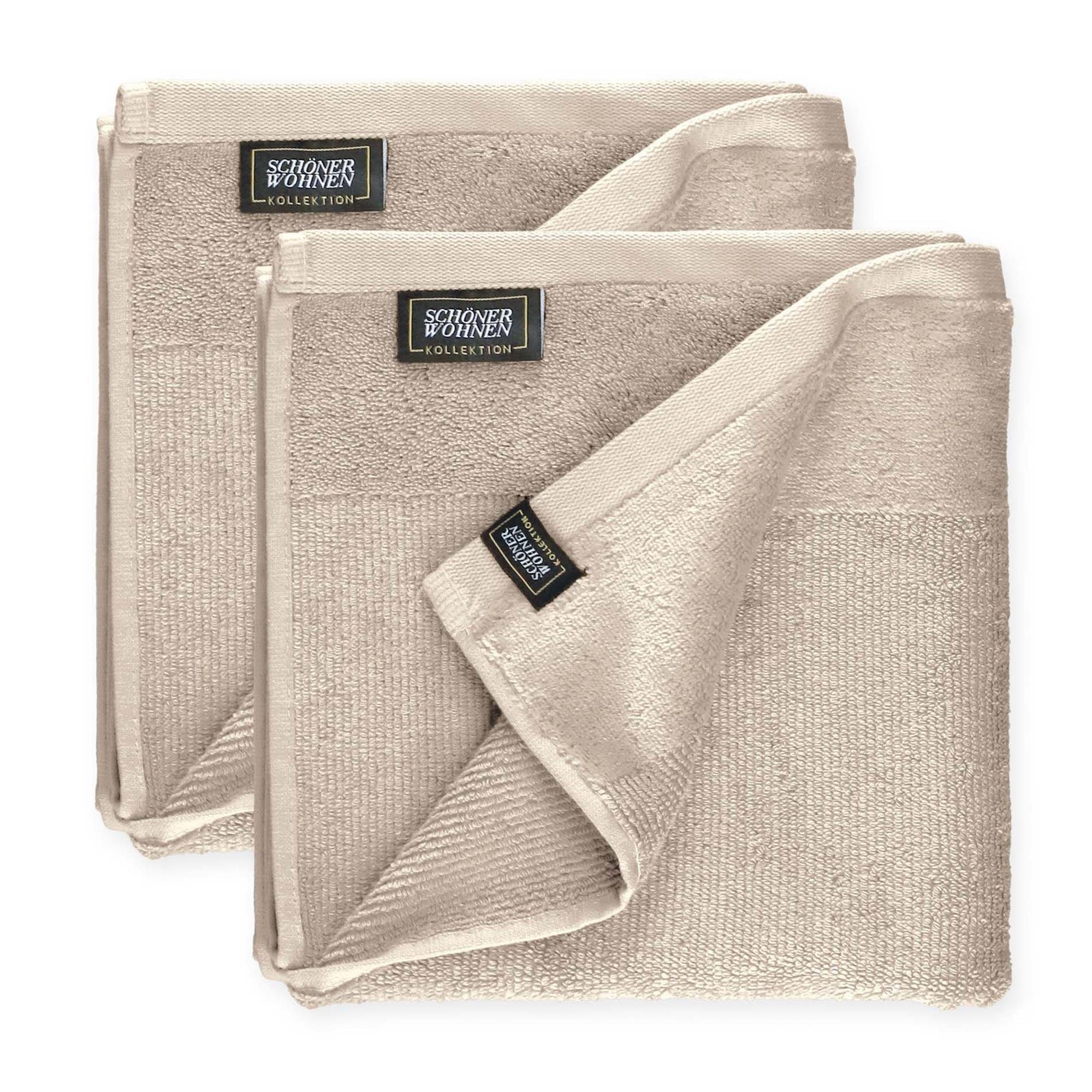 SCHÖNER WOHNEN-Kollektion Handtücher SENSE Handtuch, Baumwolle (Spar-Set, 2-St), 50 x 100 cm in Beige