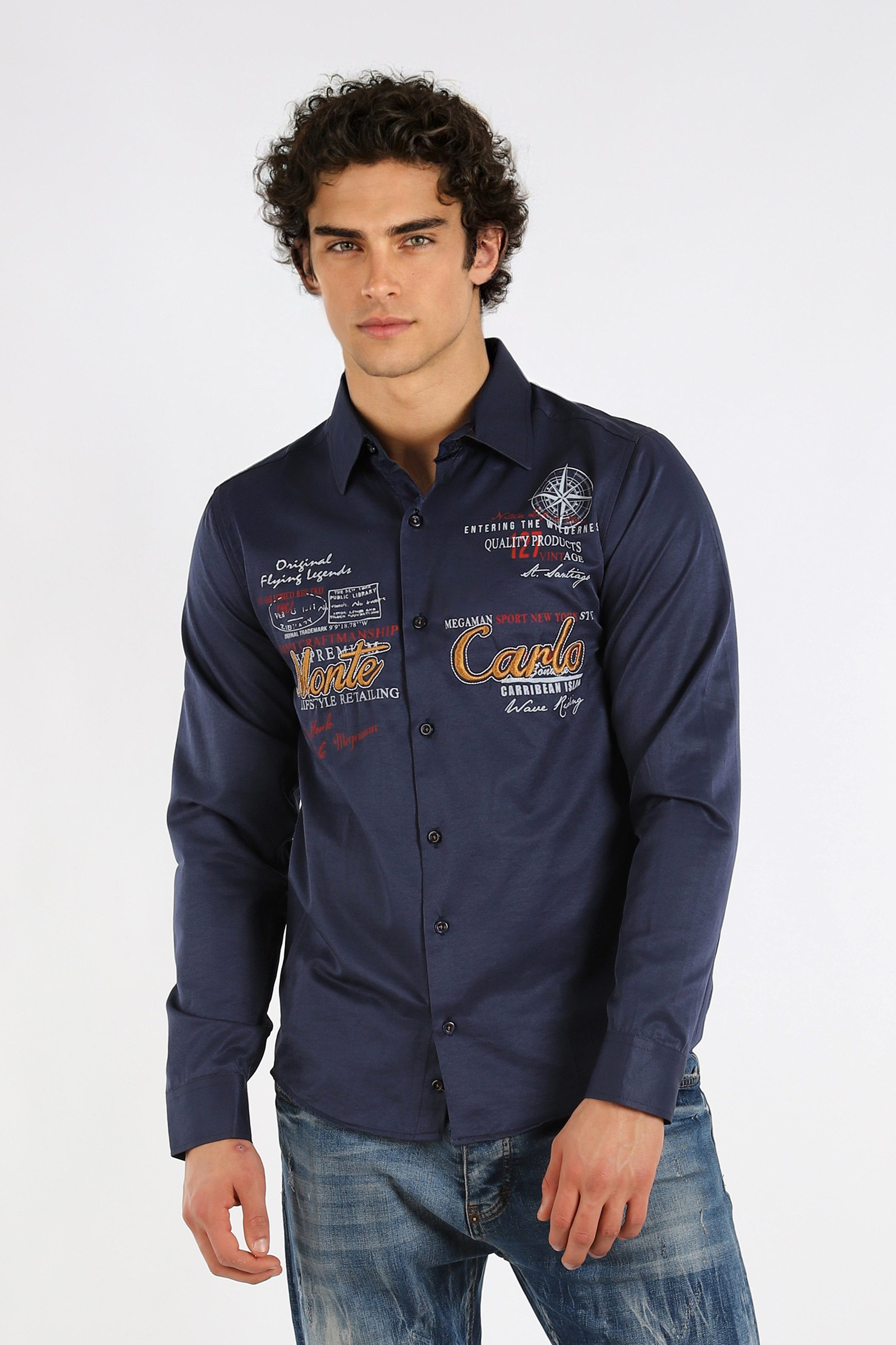 Megaman Jeans Langarmhemd Herren Langarmhemd Elegant und Sportlich Premium günstig online kaufen