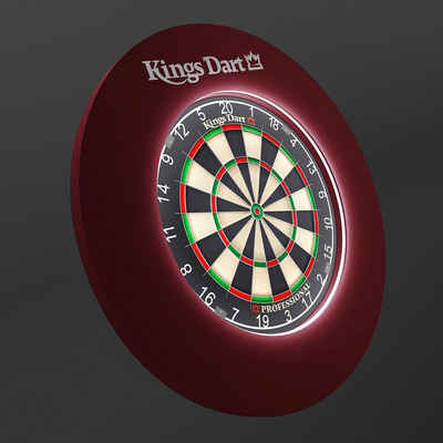 Kings Dart Dartscheibe Dart-Set Vision LED mit Dartscheibe Professional, XL Surround