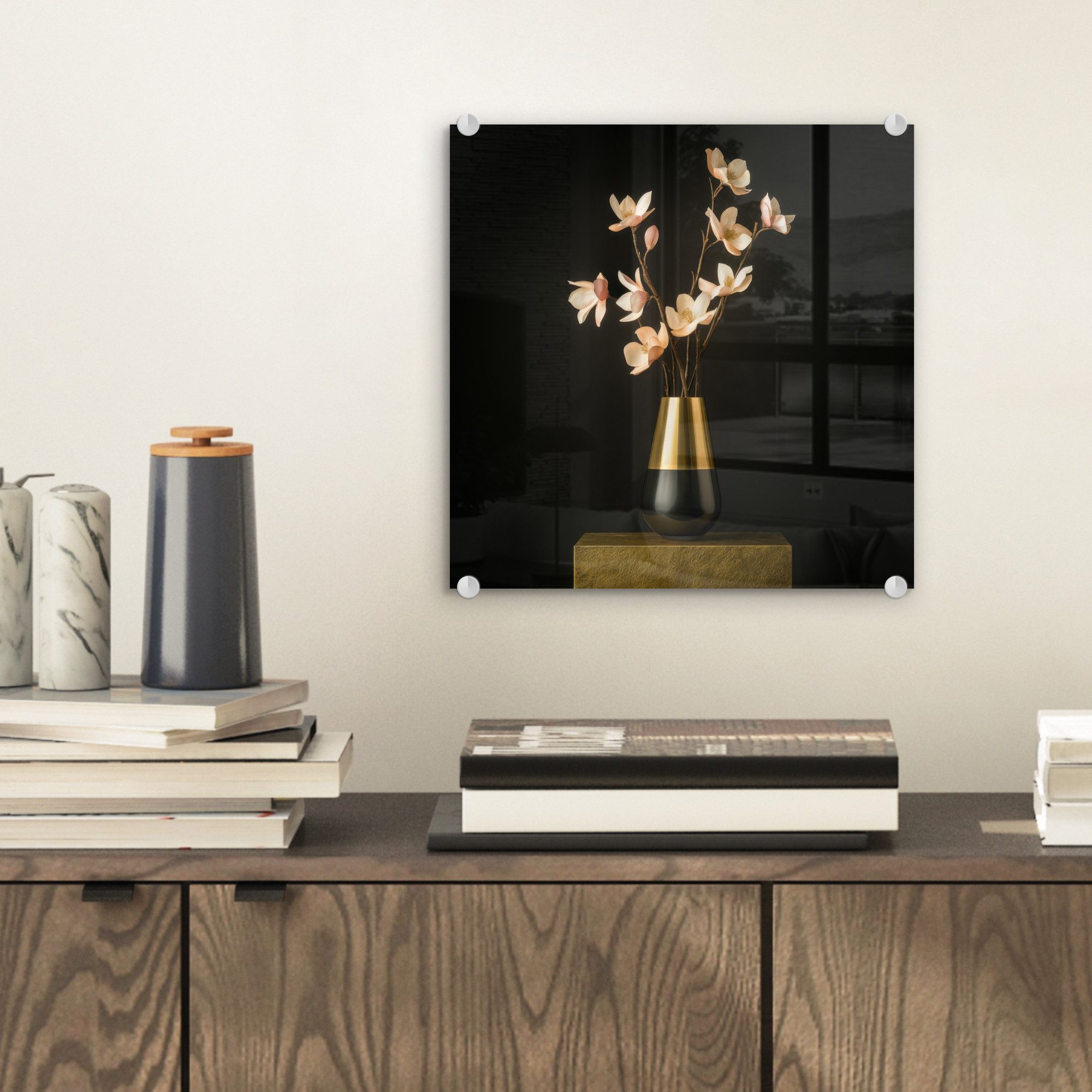 MuchoWow Acrylglasbild Verschnörkelt - Blumenstrauß - günstig online kaufen