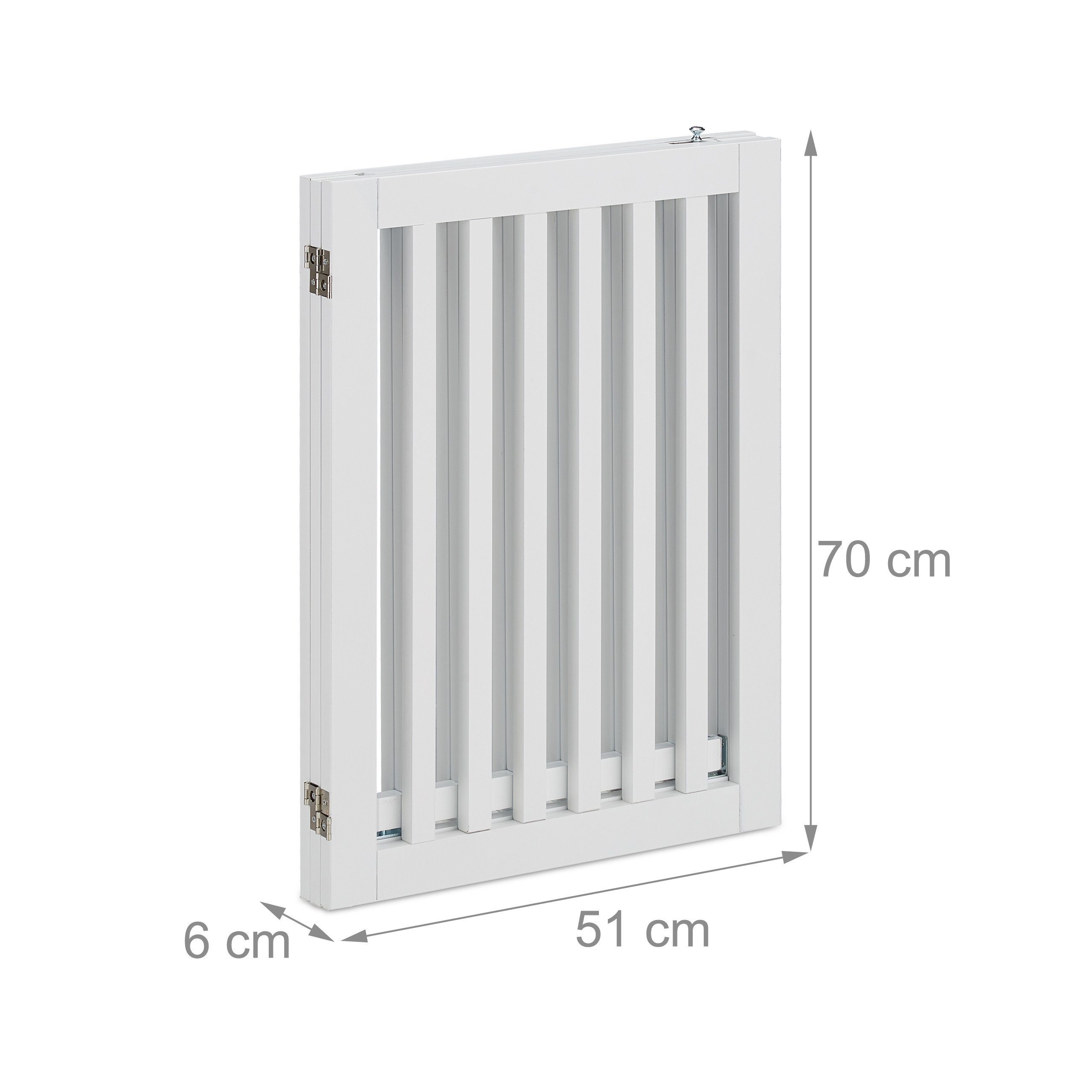 relaxdays Universalschutzgitter Weißes Absperrgitter mit Tür 70 cm hoch (3 St) – Bild 5 von 5