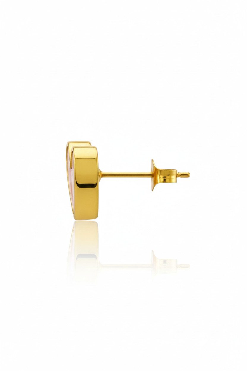 Diademita Paar Ohrstecker Herz-Ohrstecker aus Edelstahl in Goldfarbe mit Epoxid (Set)