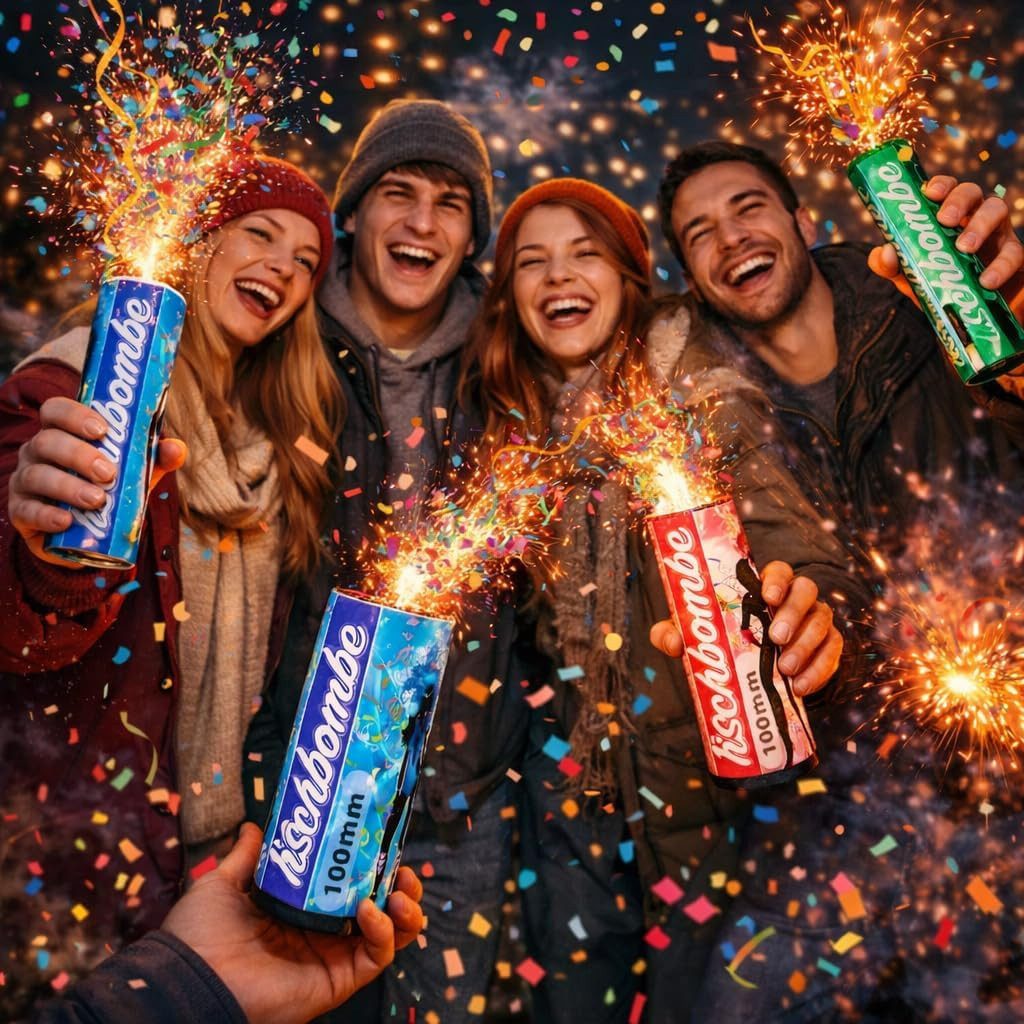 happy sparks® Geburtstagskerze Silvester & Neujahr Jugendfeuerwerk Set - Neujahr Party (Set, Set)
