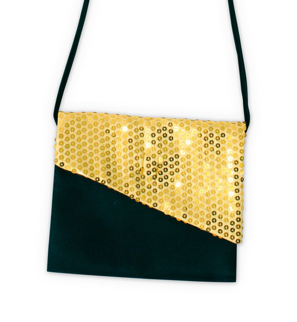 Fries Handtasche Pailletten Handtasche Tasche 3 Farben zur Wahl 18 cm x 16 cm Karneval, Rot, Gold oder Silber