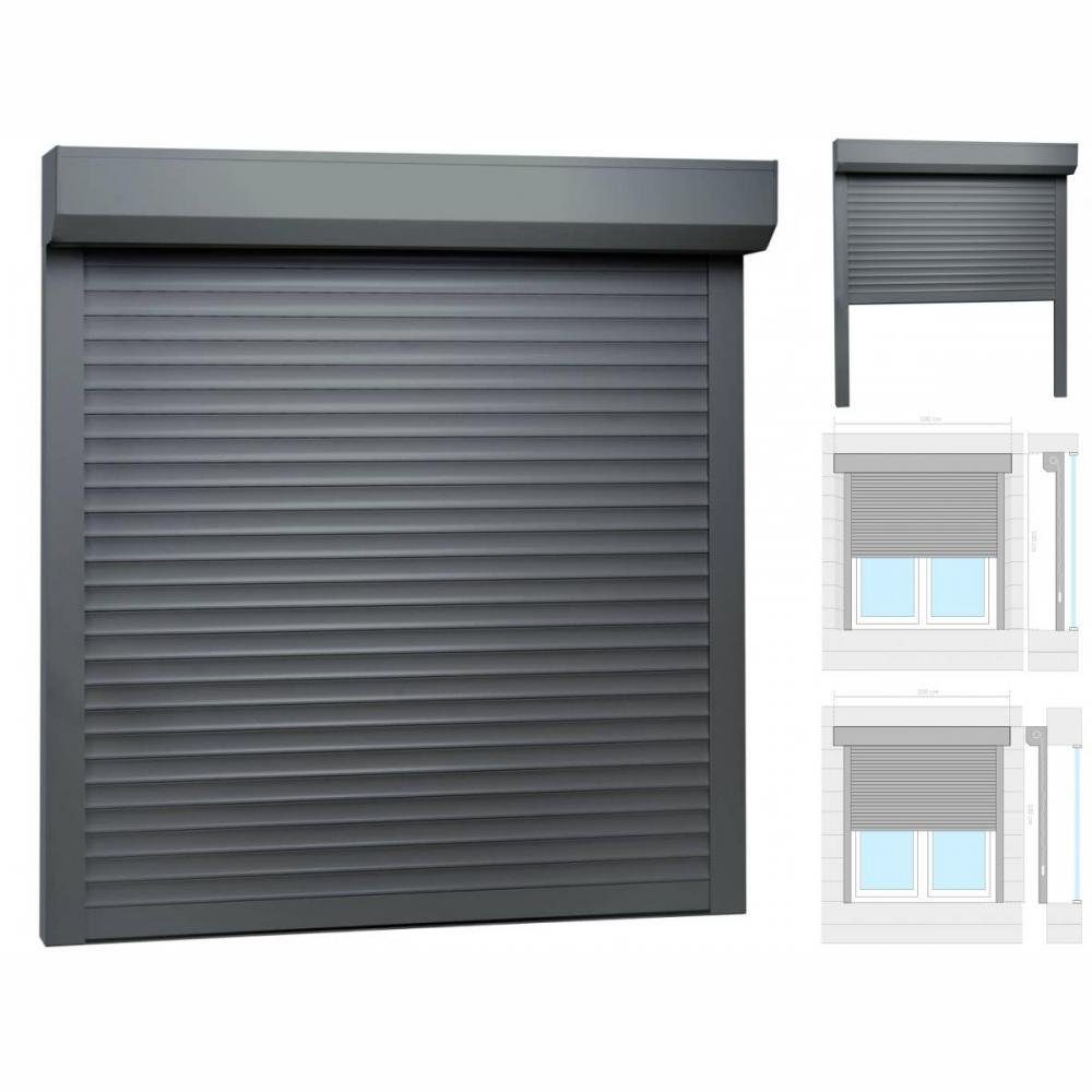 vidaXL Jalousie Rollladen Aluminium 100 x 100 cm Anthrazit