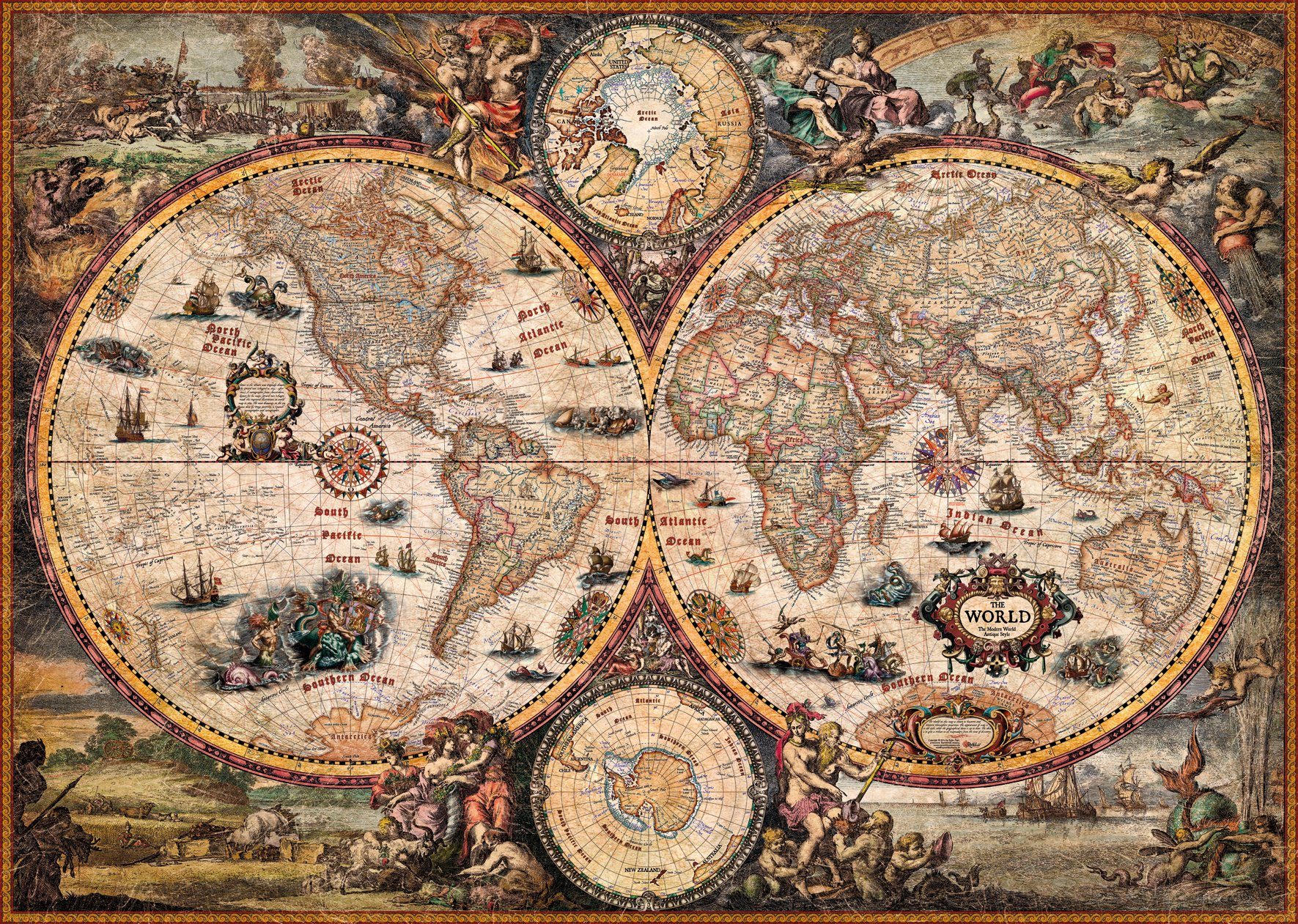 HEYE Puzzle Vintage World, Europe in 2000 Made Puzzleteile