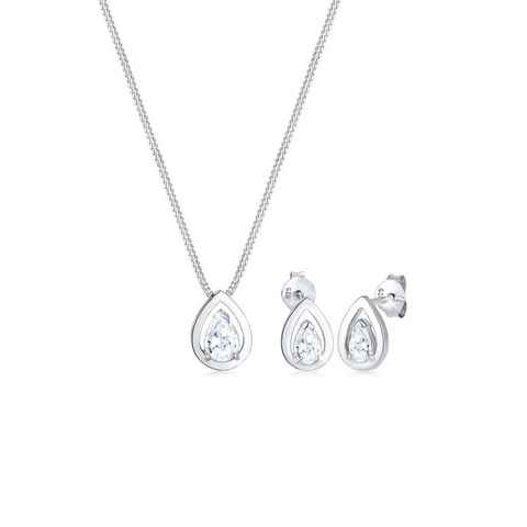 Elli Schmuckset Tropfen Drop Zirkonia Klassik 925 Sterling Silber, Tropfen