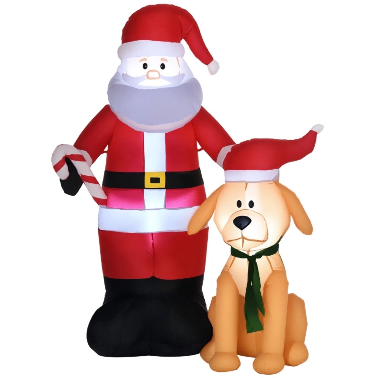 Celya Weihnachtsfigur Weihnachtsdeko, Weihnachtsmann mit Hund (aufblasbar, günstig online kaufen