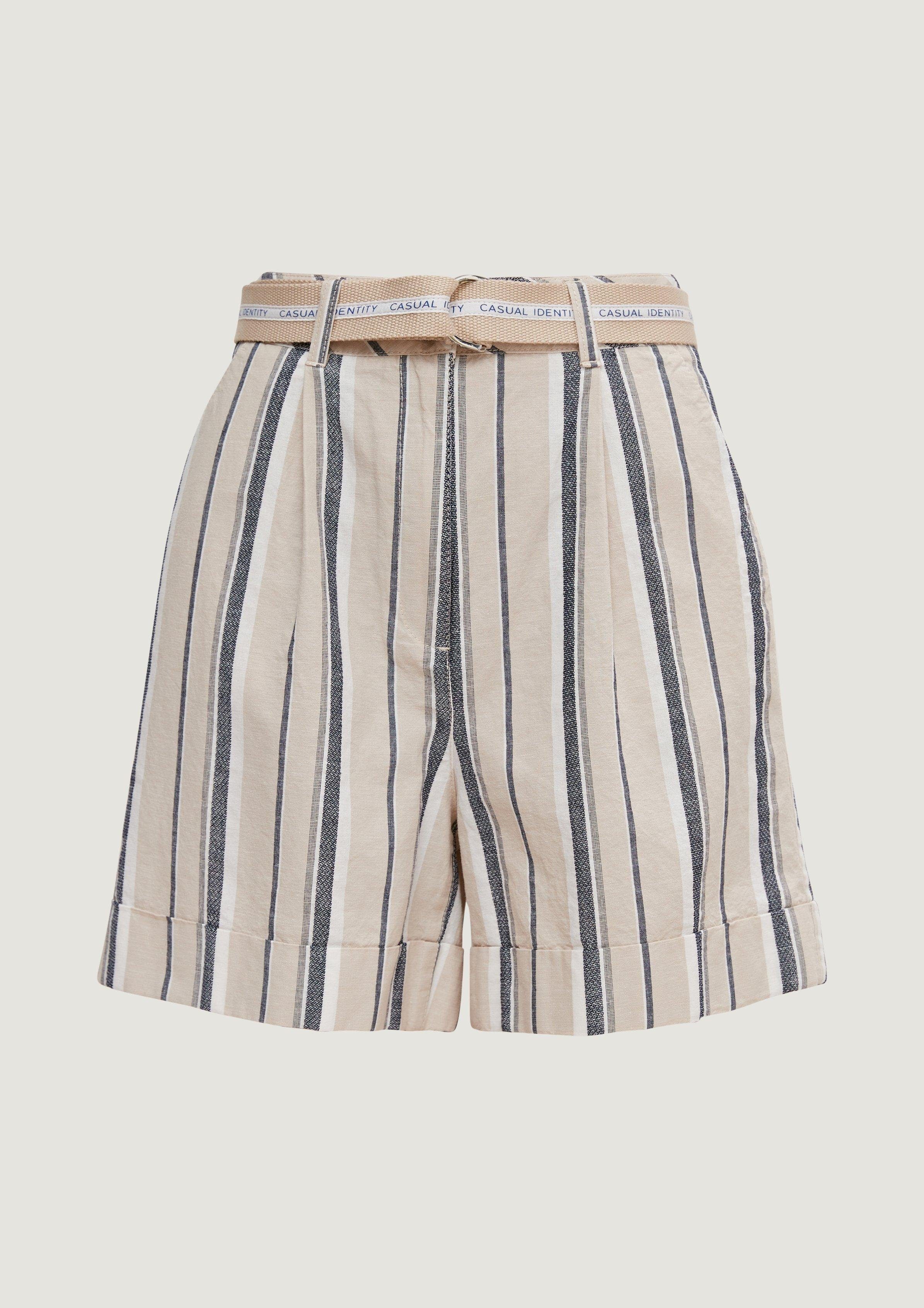 Gürtel identity & Leinenmix-Shorts casual mit comma Hose Shorts Regular: