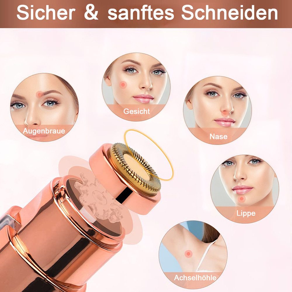 AFKSMILE Haarentferner-Set 2 in 1 Augenbrauenrasierer Elektrisch und Gesichtsrasierer Frauen, Gesichtshaarentferner für Sanfte Rasur,Unterwegs-Epilierer-Augenbrauen