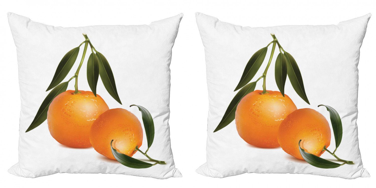 Kissenbezüge Modern (2 Digitaldruck, Stück), frische orange Accent grün Abakuhaus Doppelseitiger Tangerine