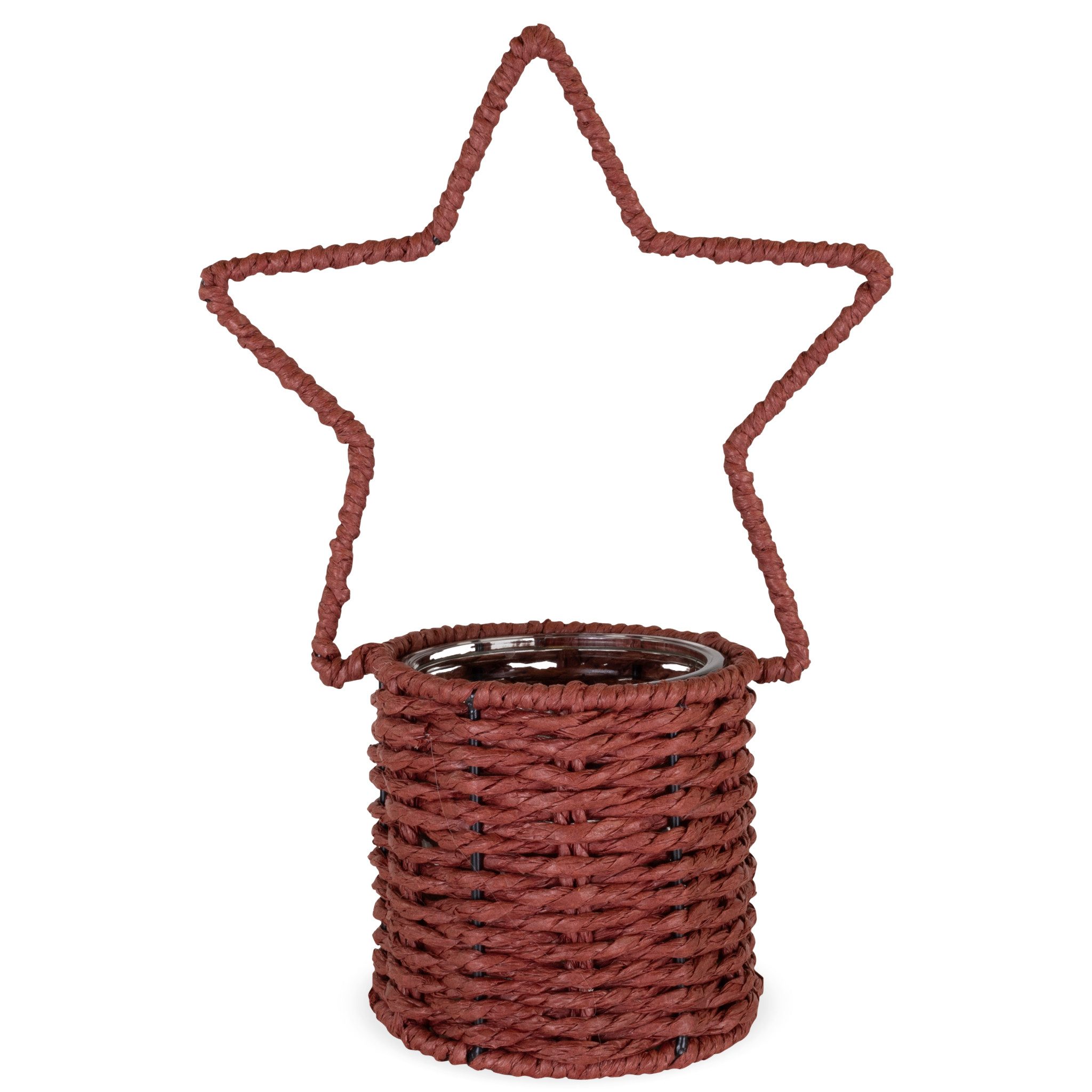 matches21 HOME & HOBBY Blumentopf Pflanztopf Stern Dunkelrot Ø 11,5 x 29,5 cm für Weihnachten (1 St), Glas Blumentopf für Deko & Pflanzen