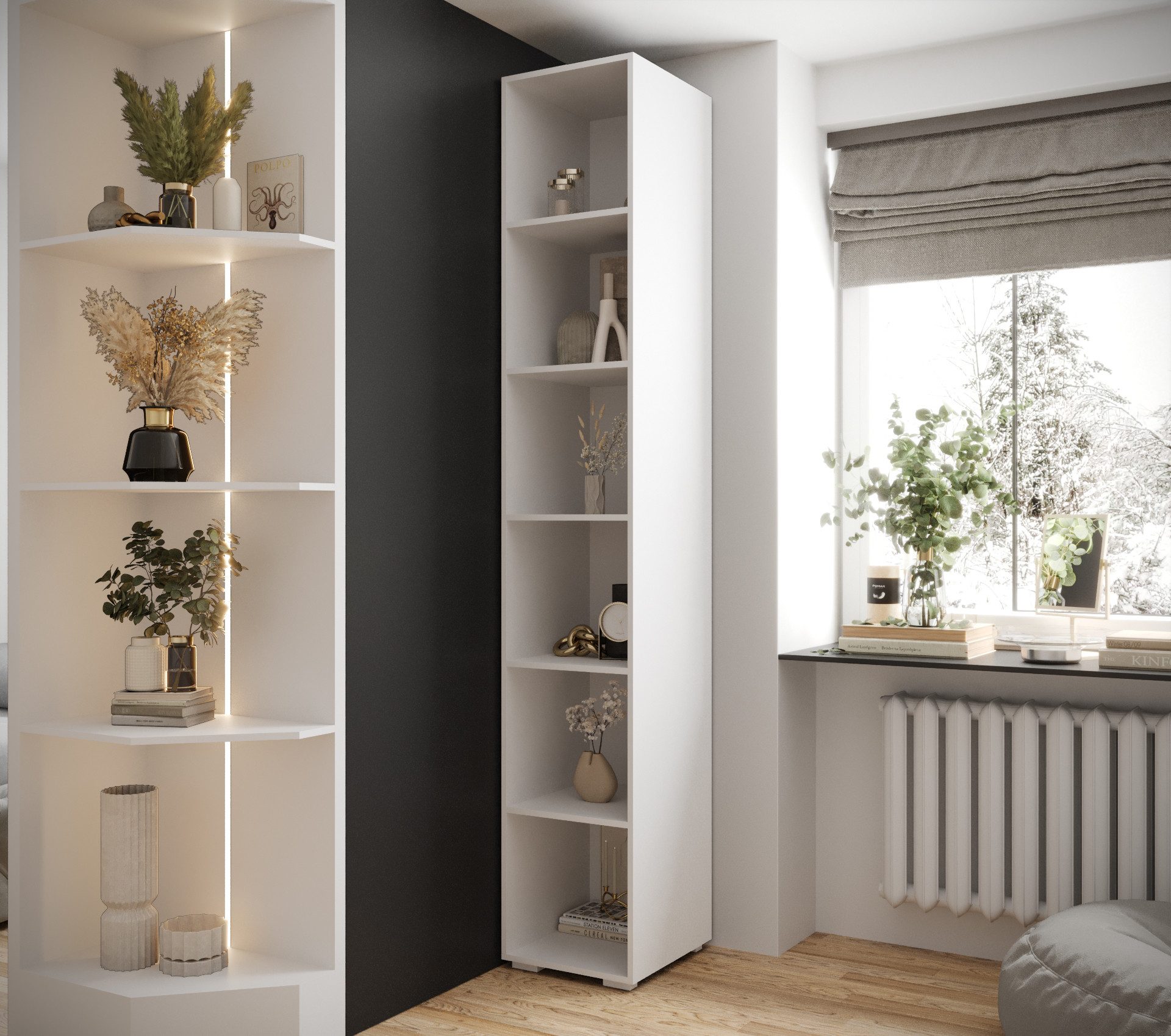 ABIKS MÖBEL Bücherregal Inova 1 Bibliothek Regal Säule, Aufbewahrungsmöbel günstig online kaufen