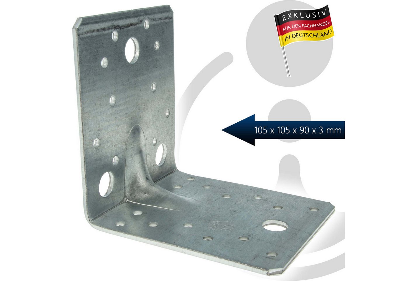 Thumbnail - MASTERPROOF PROFESIONAL Winkelverbinder Lochplattenwinkel Winkelverbinder, feuerverzinkt