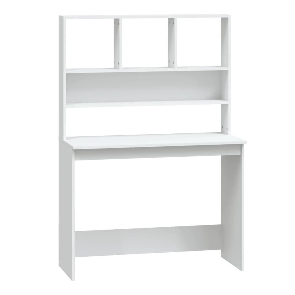 furnicato Schreibtisch mit Regal Weiß 102x45x148 günstig online kaufen