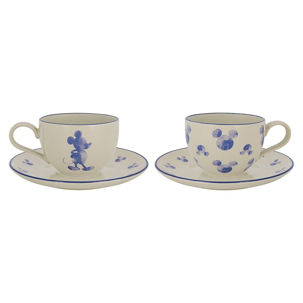 Kaffeeservice Disney Kaffeetassen Geschirr-Set Mickey Maus Enesco 2er Teetassen Cafe