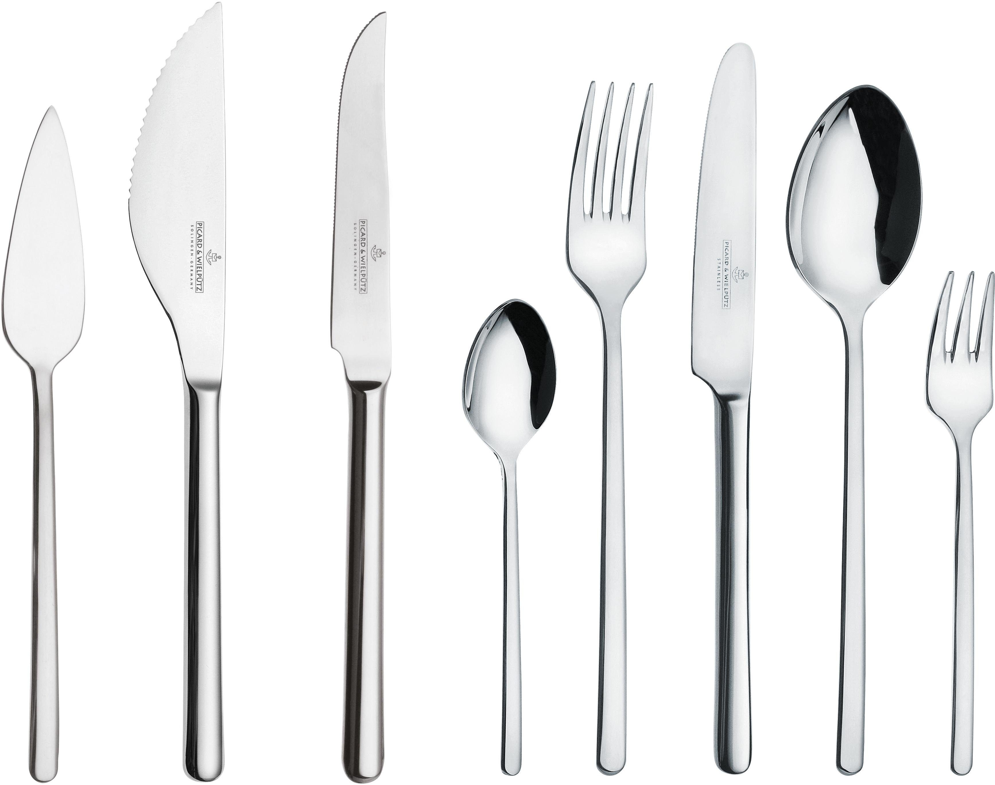 Picard & Wielpütz Solingen Besteck-Set Ventura (48-tlg), 6 Personen, Chromnickelstahl 18/10, hervorragende Schneidleistung