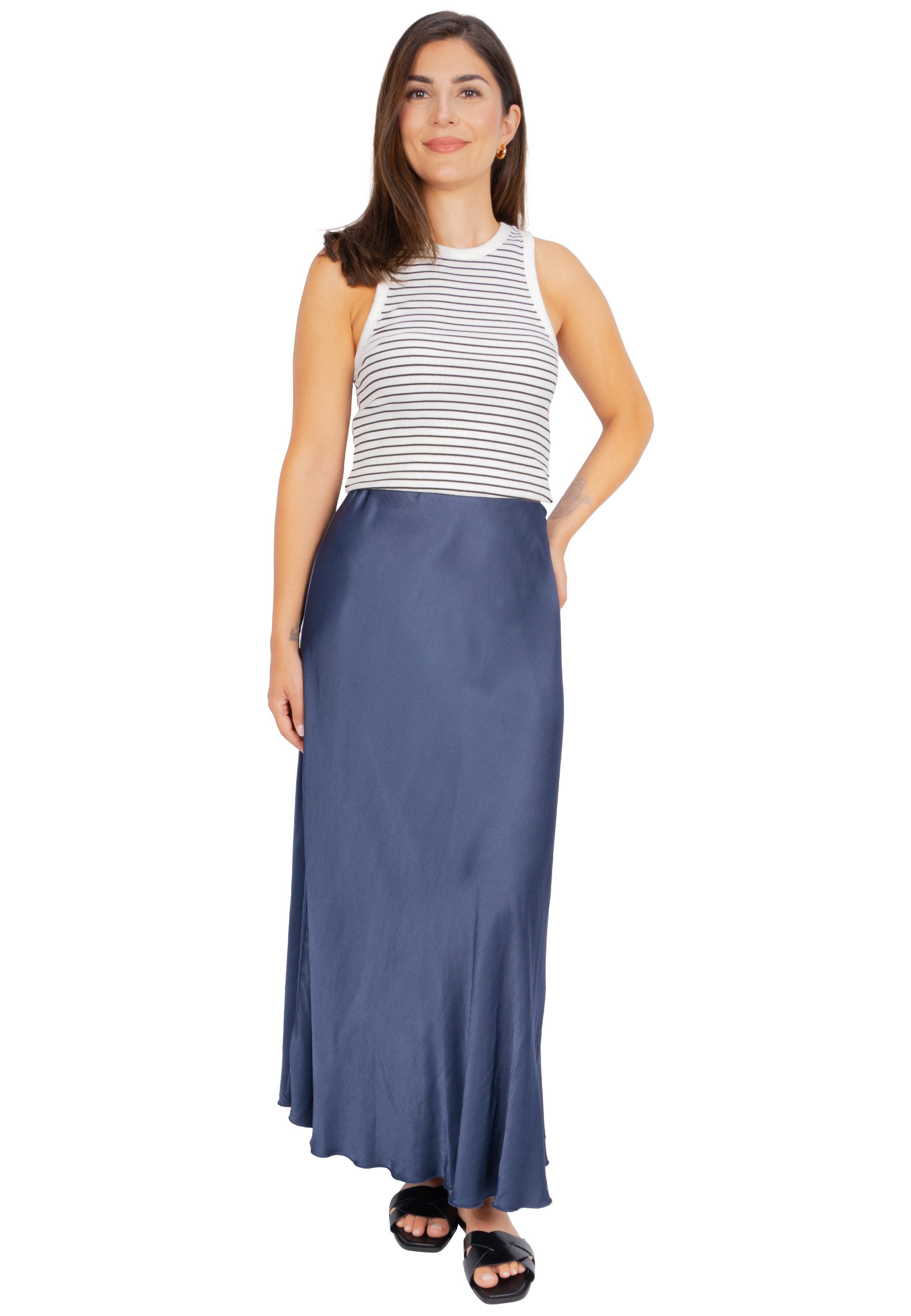 Seasons of April A-Linien-Rock LILLY SATIN Damen Satin Midi Rock One-Size günstig online kaufen
