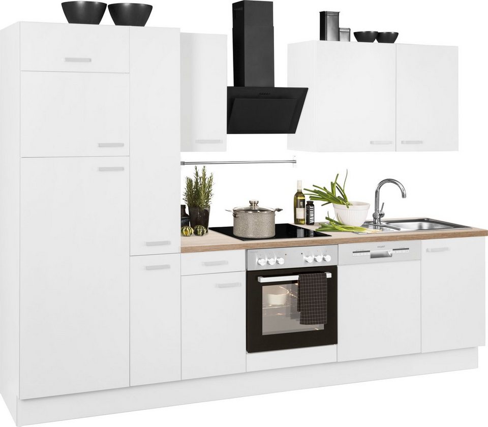 OPTIFIT Küchenzeile Parma, mit E-Geräten, Breite 300 cm, Höhenverstellbare  Füße