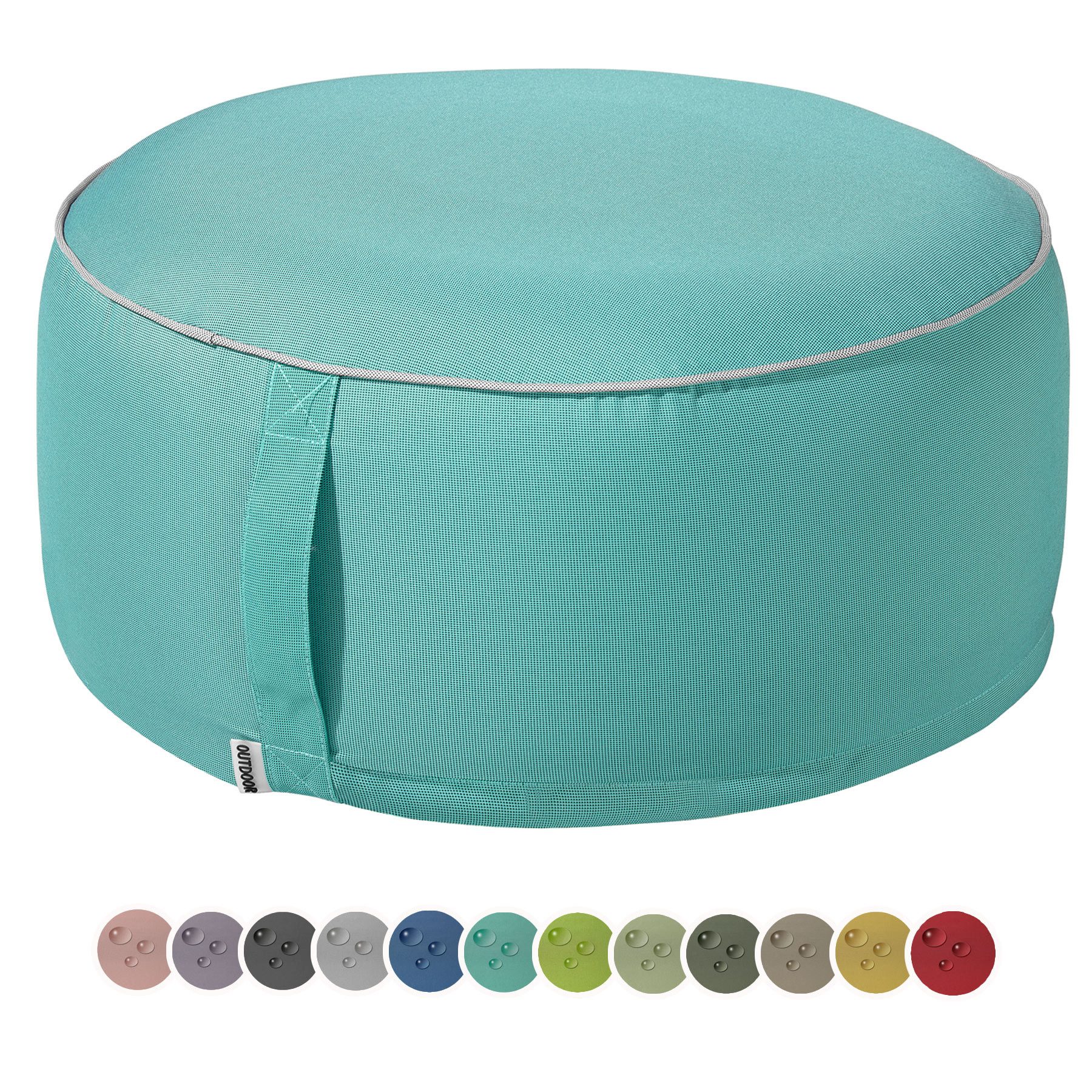 heimtexland Sitzkissen Outdoor Pouf Bodenkissen Garten Lounge Deko Hocker, schmutz-/wasserabweisend I UV-beständig I waschbar