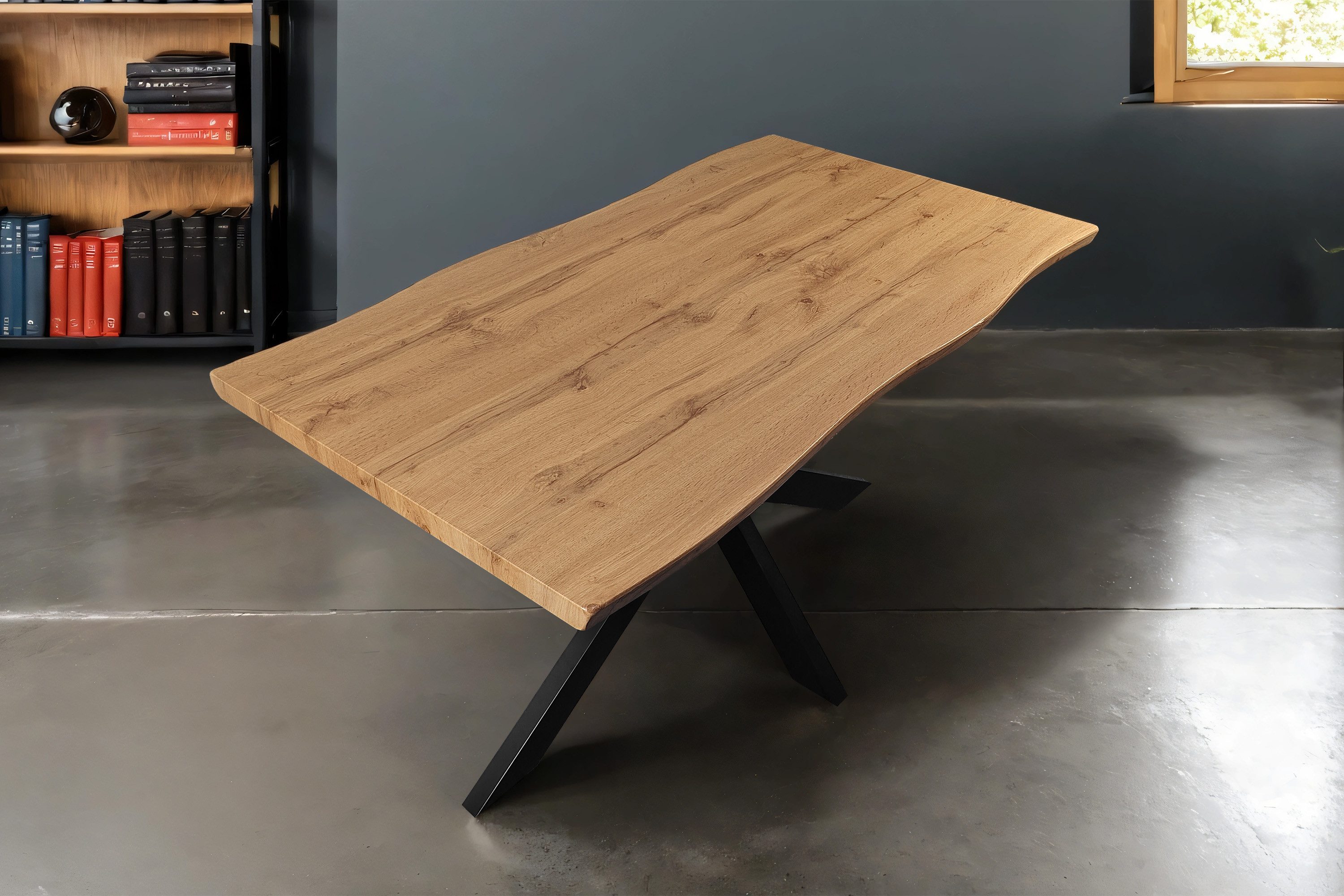 Loreno® Esstisch Josy, Nussbaumholz, Baumkante, MDF-Platte, günstig online kaufen