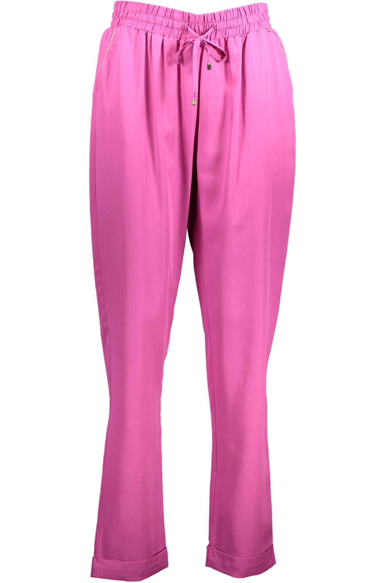 Kocca 5-Pocket-Hose Damenhose in Rosa mit elastischem Bund & Kontrastdetails - Logo-Design