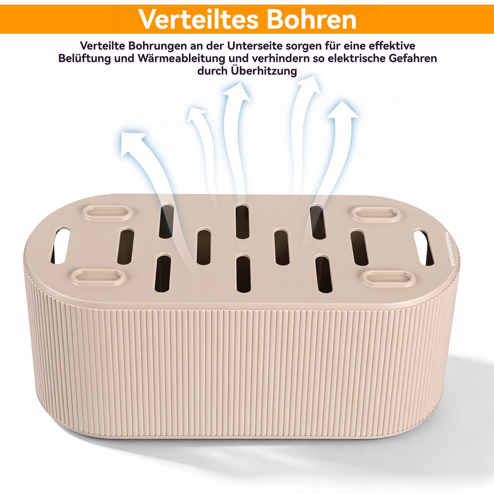 BlingBin Kabelbox Steckdosenbox Kabelmanagement Box Cord Organizer Box Aufbewahrungsbox, (1 Stück, 1-tlg., Verstecken und Ordnen von Kabeln,31x13.5x12.5cm), Draht Aufbewahrungsbox mit Deckel für Zuhause,Wohnzimmer,Schreibtisch