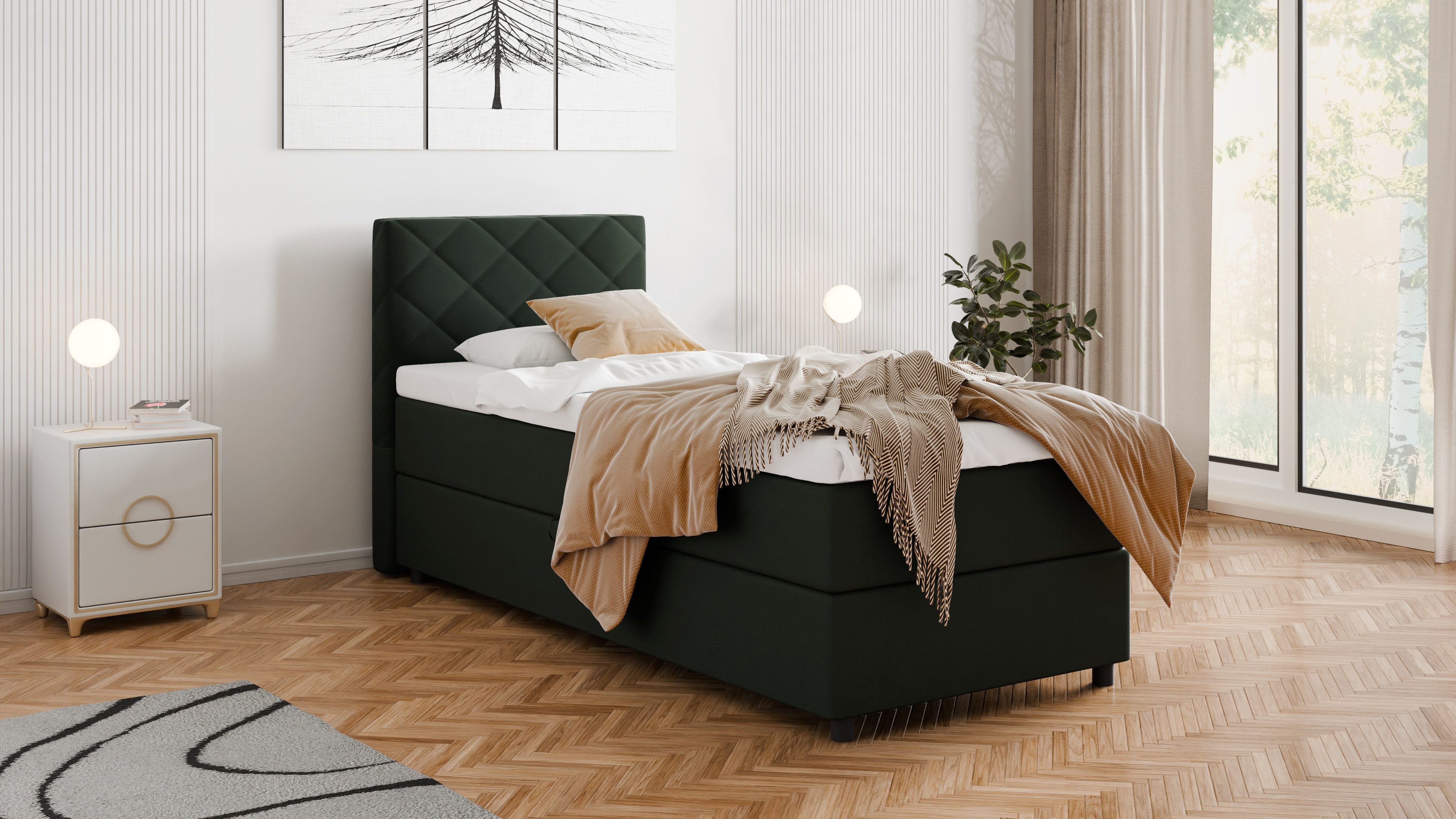 PANDA MÖBEL GmbH Boxspringbett DIAMARO 90x200, günstig online kaufen