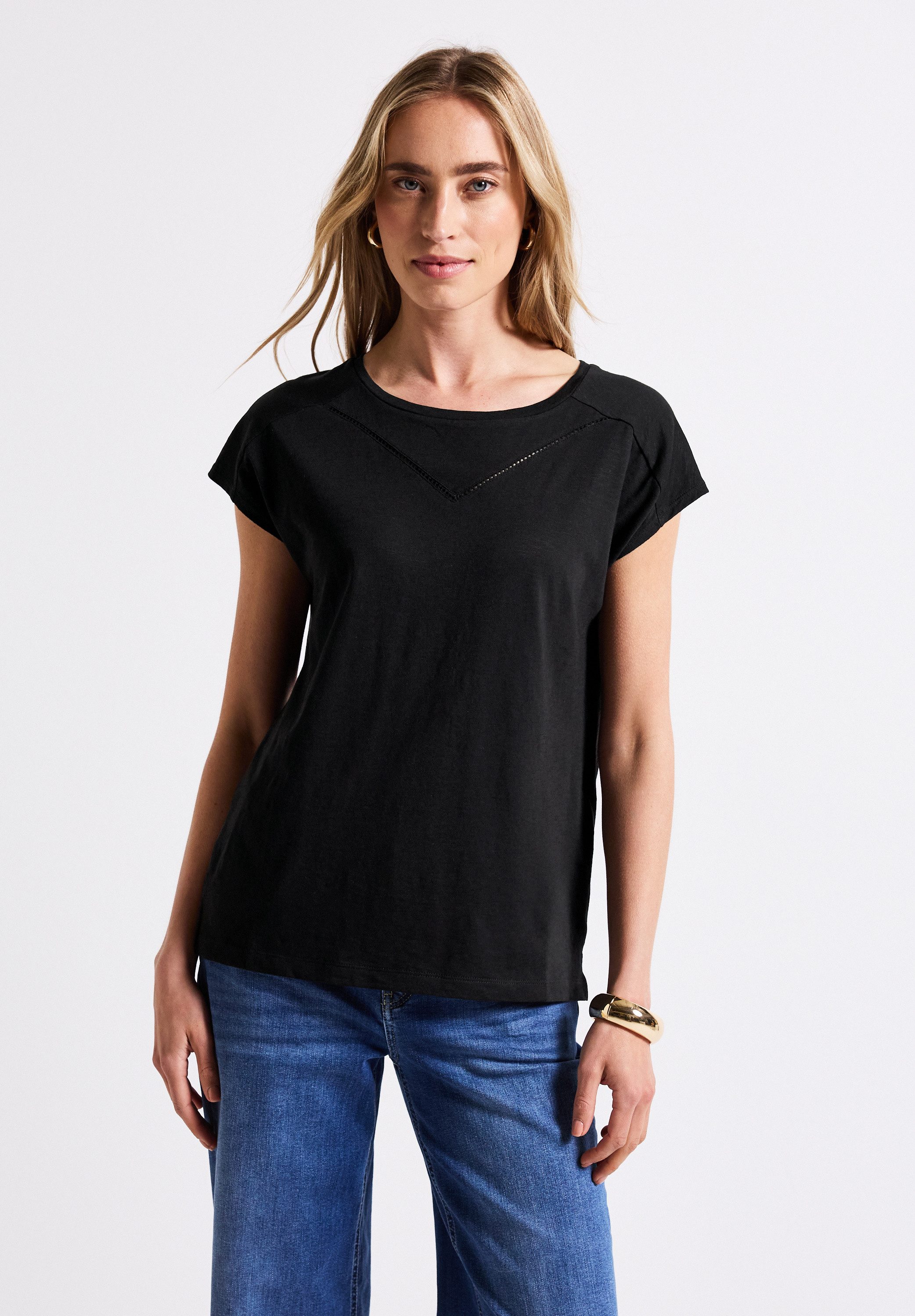 STREET ONE T-Shirt, mit Schlitz am Saum günstig online kaufen