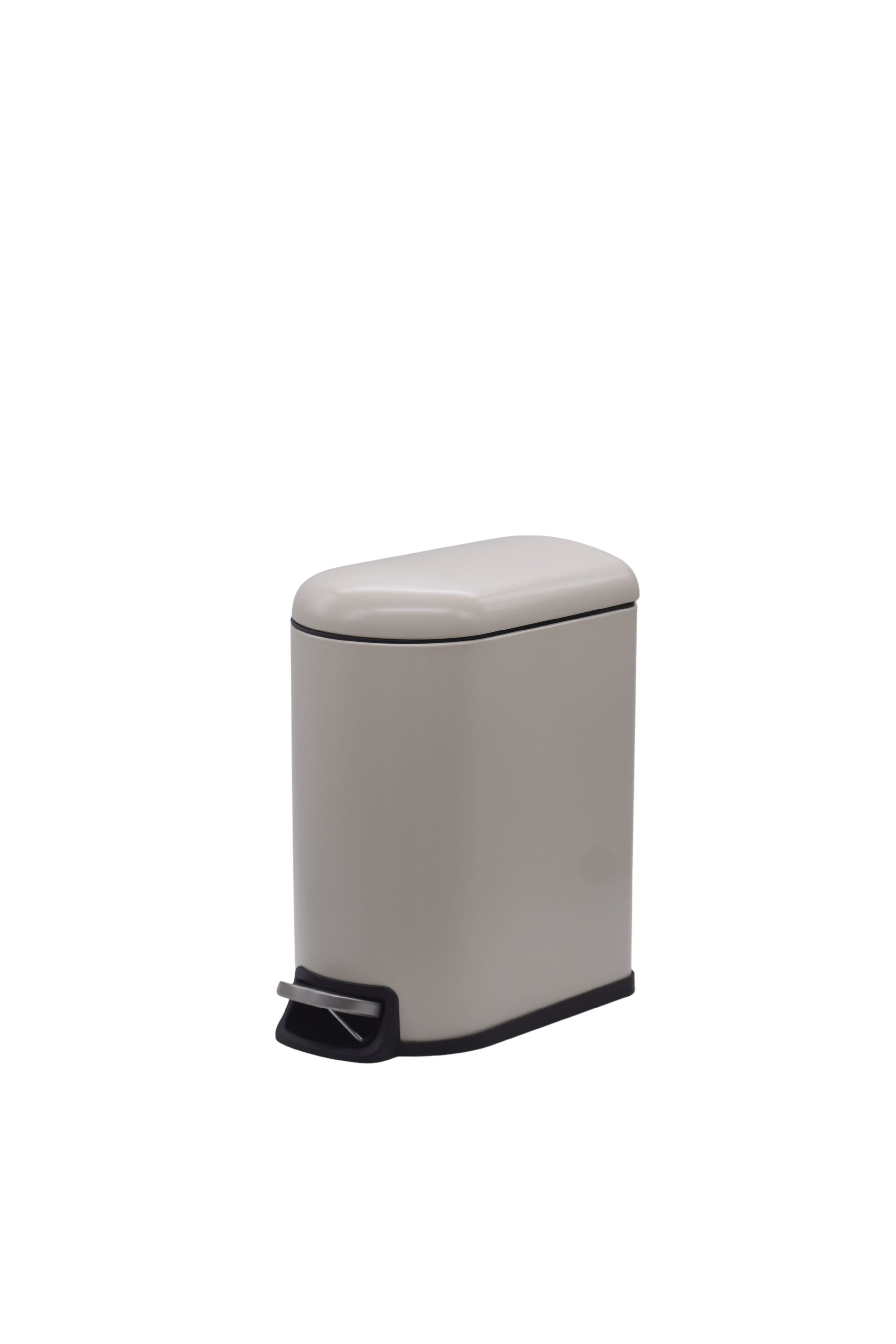 Euroshowers GmbH Kosmetikeimer 5L mit Pedal Soft-Close platzsparend modern Off-White., mit Pedal und soft-close Deckel