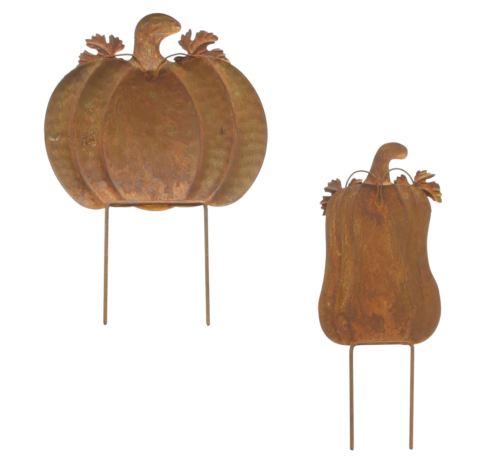 Dekoleidenschaft Gartenstecker "Kürbis" Metall, Rost, Roststecker, Dekostecker, Halloween Herbst Deko (2-St., im Set) Outdoor Deko, Gartendeko für Draußen
