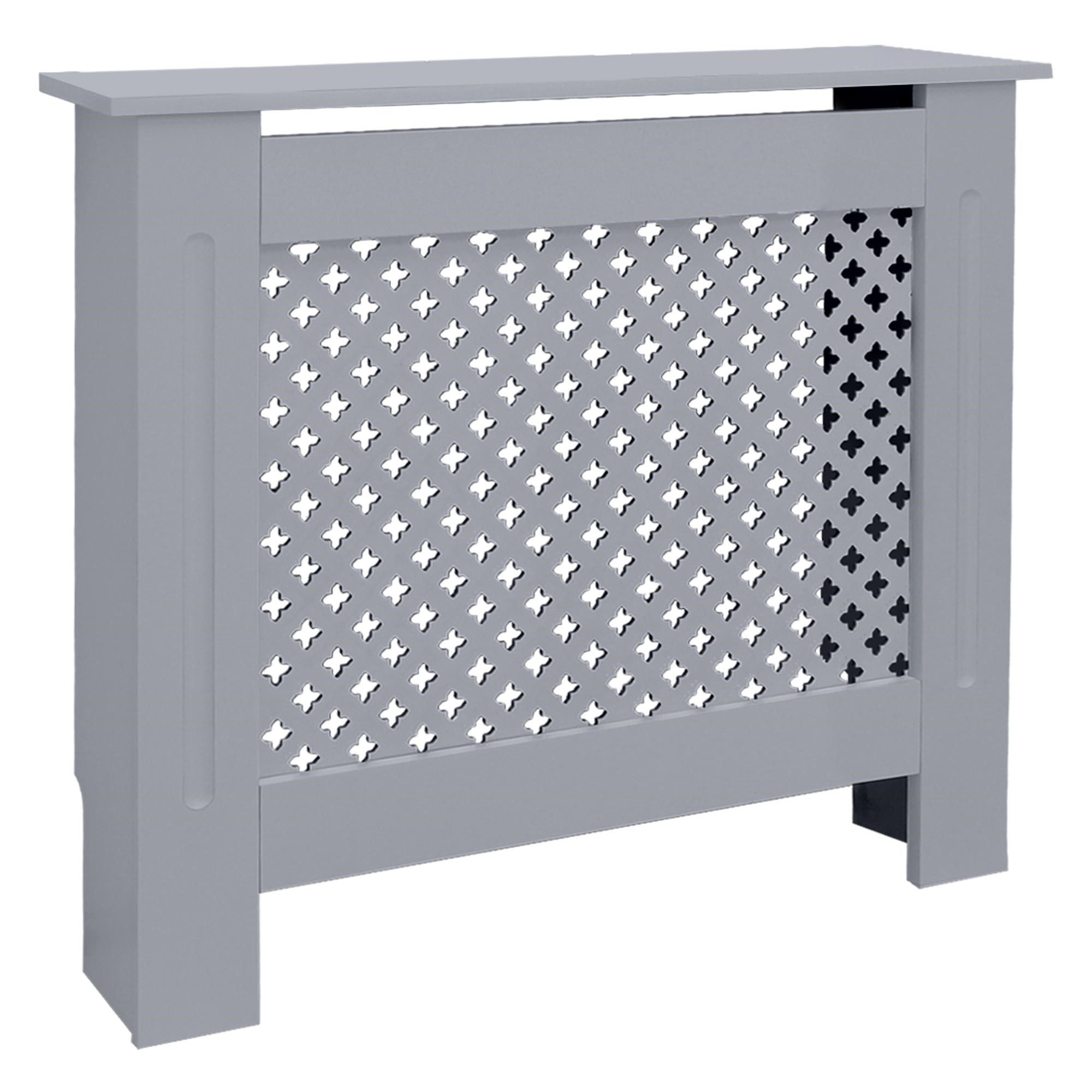 ML-DESIGN Heizungsverkleidung Heizkörperabdeckung aus Holz Heizkörperverkleidung für die Heizung, Zubehör für Heizkörper, Heizungsabdeckung lackiert Wabenmuster 78x19x82 cm Grau aus MDF