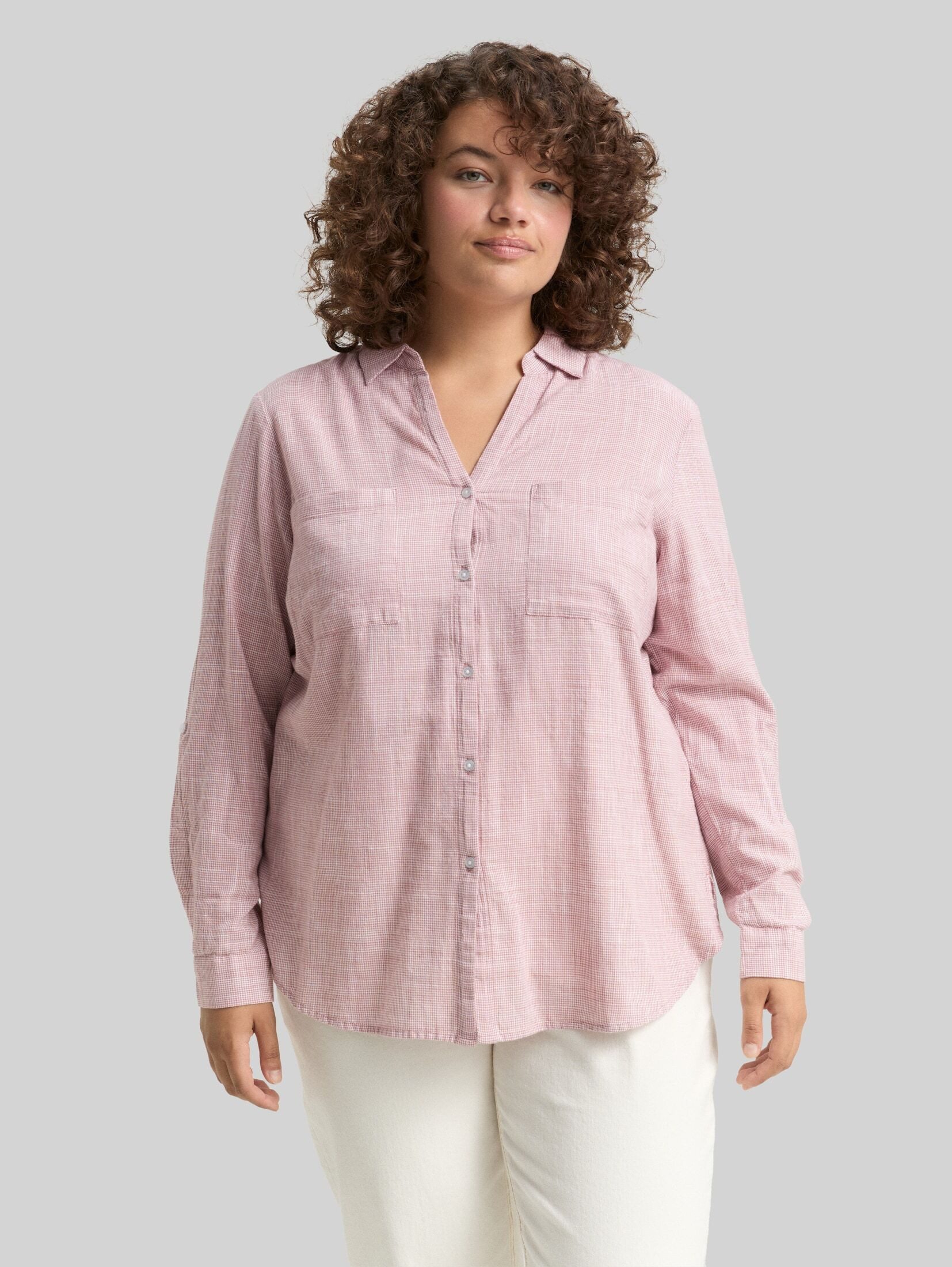 TOM TAILOR PLUS Langarmbluse Blusen & Shirts Plus Size - Bluse mit Brusttaschen