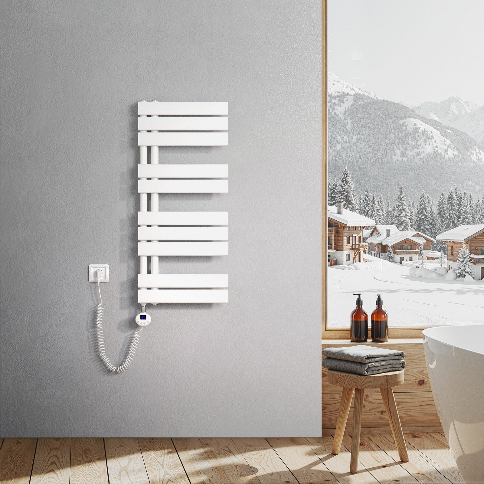 MEYKOERS Elektrischer Badheizkörper Elektro Handtuchtrockner Mit Thermostat günstig online kaufen