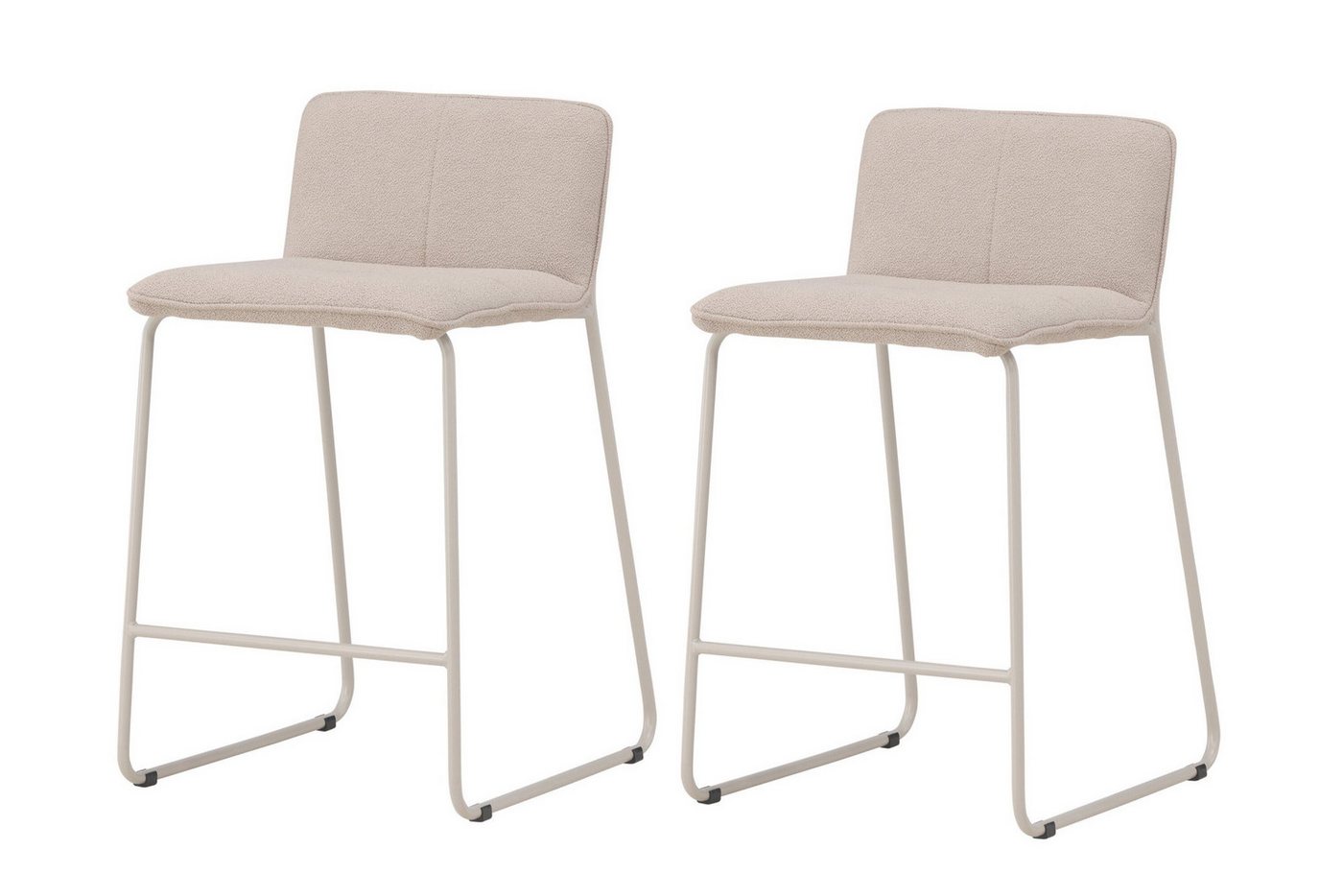 Venture Home Barhocker Bisbee, 2er-Set Barhocker mit Fußstütze, belastbar bis 120 kg (Set, 2 St., 2 Barhocker), Tresenstuhl, weicher Bezug, Stahlbeine, Fußstütze, modern
