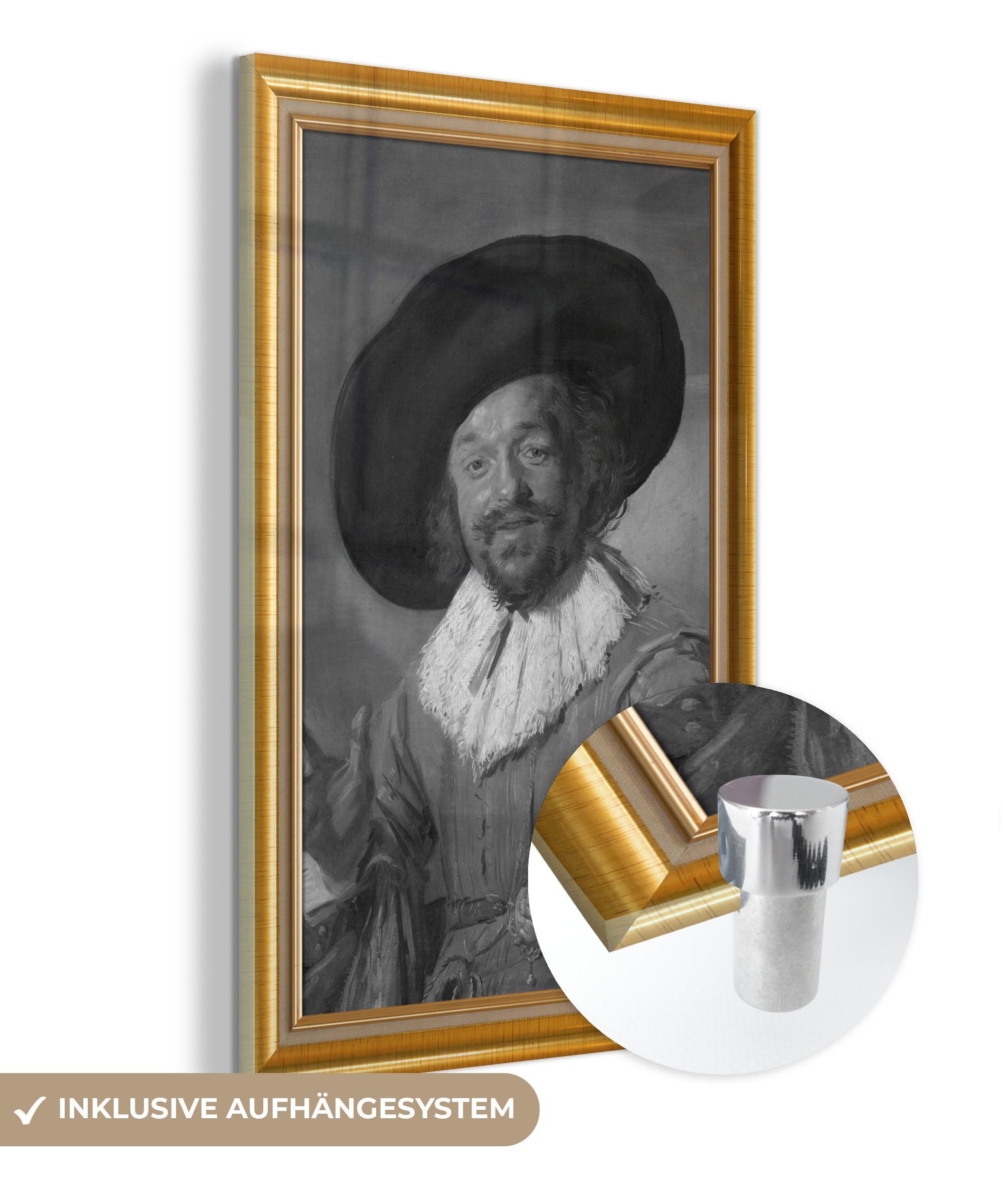 MuchoWow Acrylglasbild Kunstwerke - Alte Meister - Liste - Gold, (1 St), Glasbilder - Bilder auf Glas Wandbild - Foto auf Glas - Wanddekoration