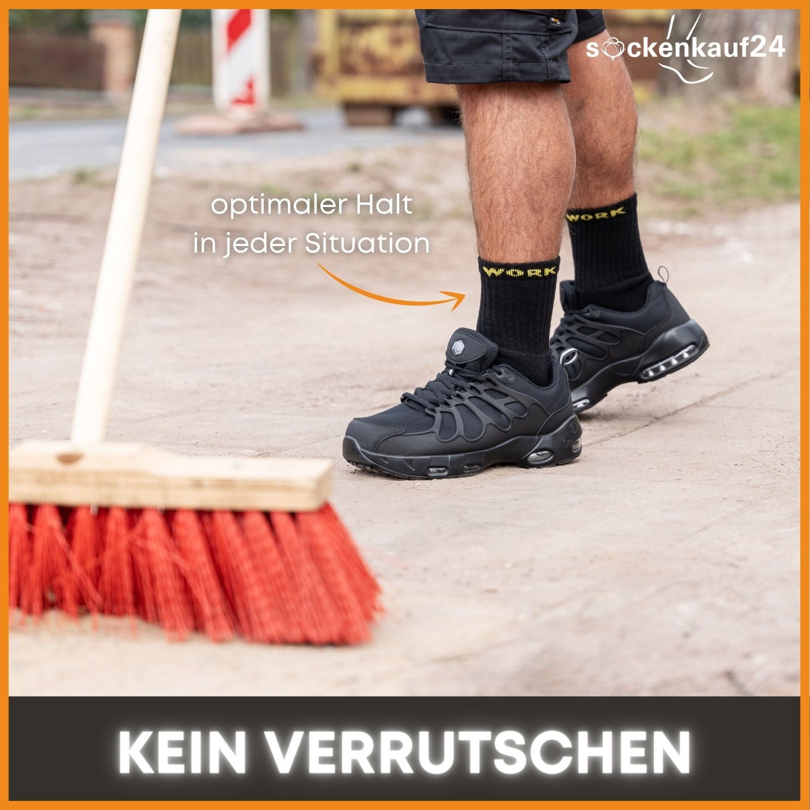 sockenkauf24 Arbeitssocken Herren WORK atmungsaktive Arbeitssocken (10-Paar) mit verstärkter Ferse und Fußspitze