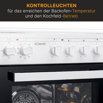 BOMANN Elektro-Standherd EHC 7939, 4 Kochzonen, 9 Backofen Funktionen, 43l Ofen