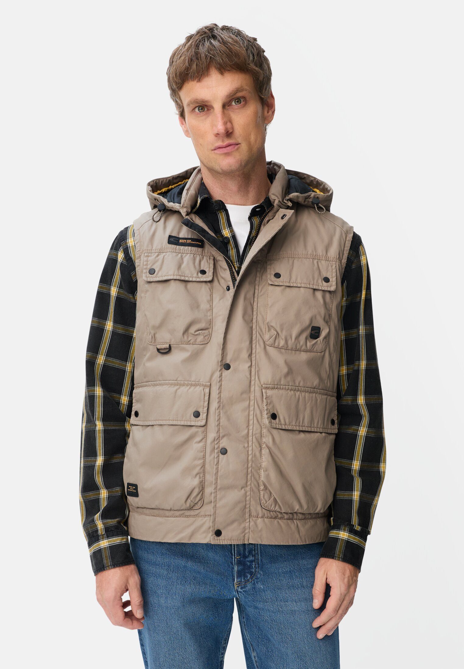 camel active Funktionsweste mit abnehmbarer Kapuze ärmellos Weste_Outdoor-Weste