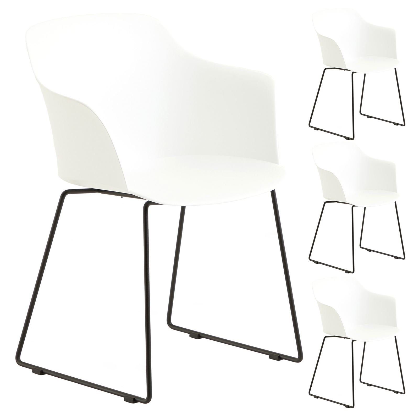 IDIMEX Esszimmerstuhl FORO (4 St), Gartenstuhl aus Kunststoff und Alu schlanker aus Polypropylen Esszimme weiß | Stühle