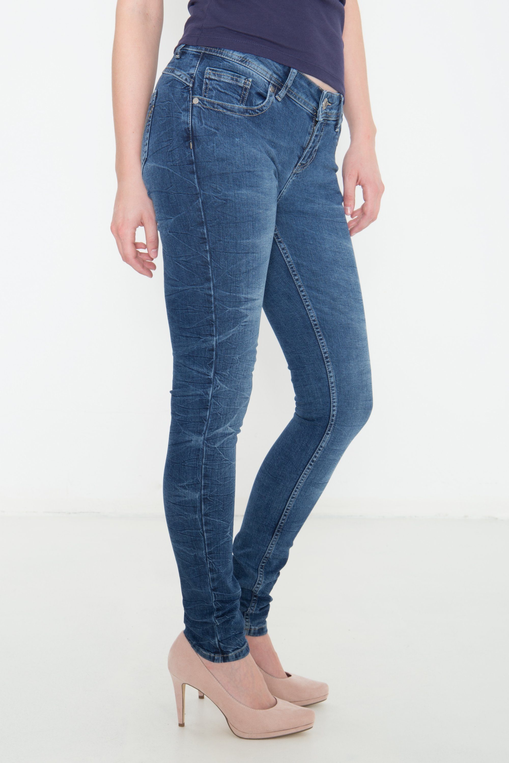 Damen Jeans Way of Glory 5-Pocket-Jeans Maria 5-pocket Basic Design in individueller Waschung