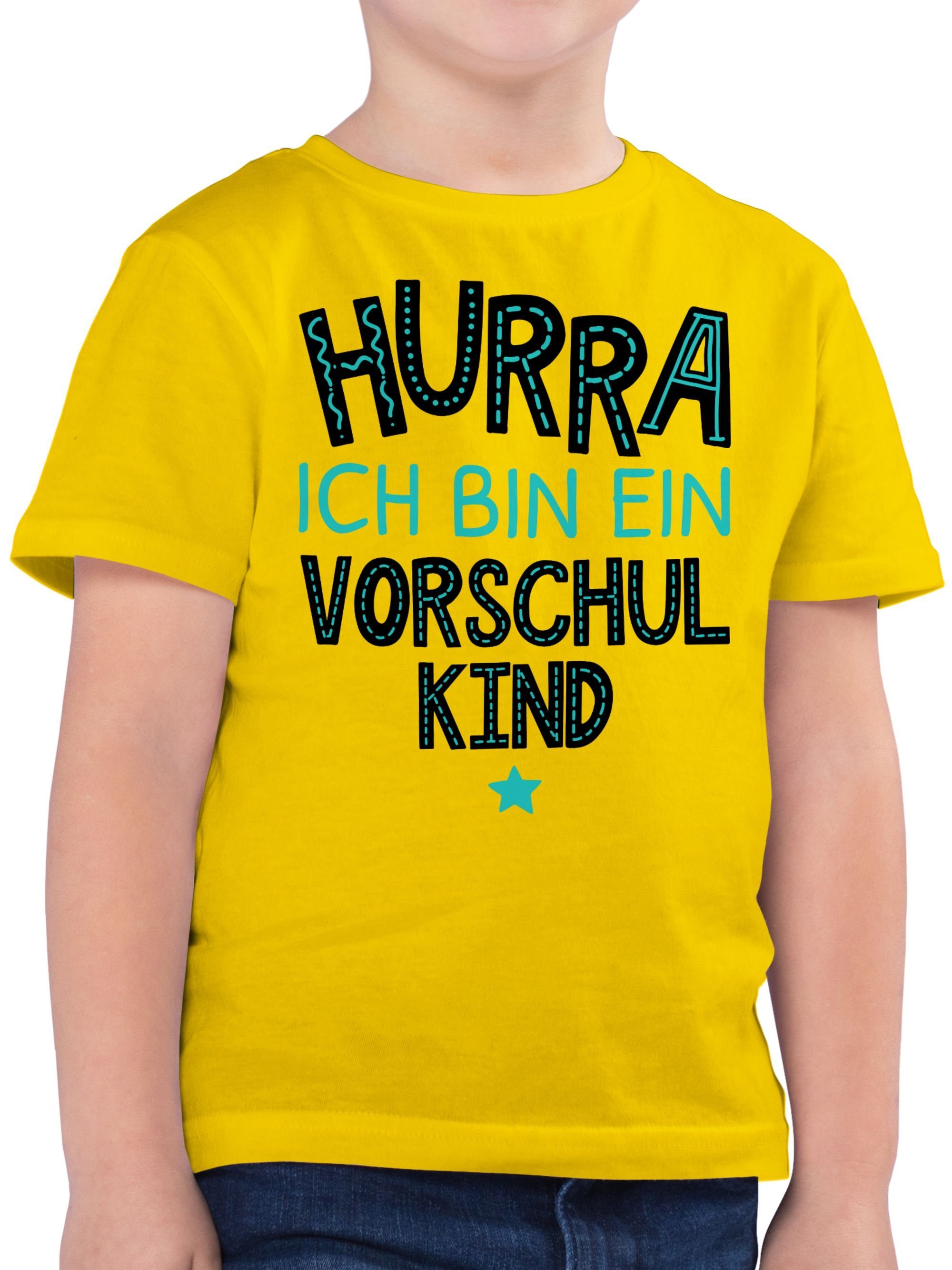 Shirtracer T-Shirt Hurra ich bin ein Vorschulkind türkis Vorschulkinder  Geschenke